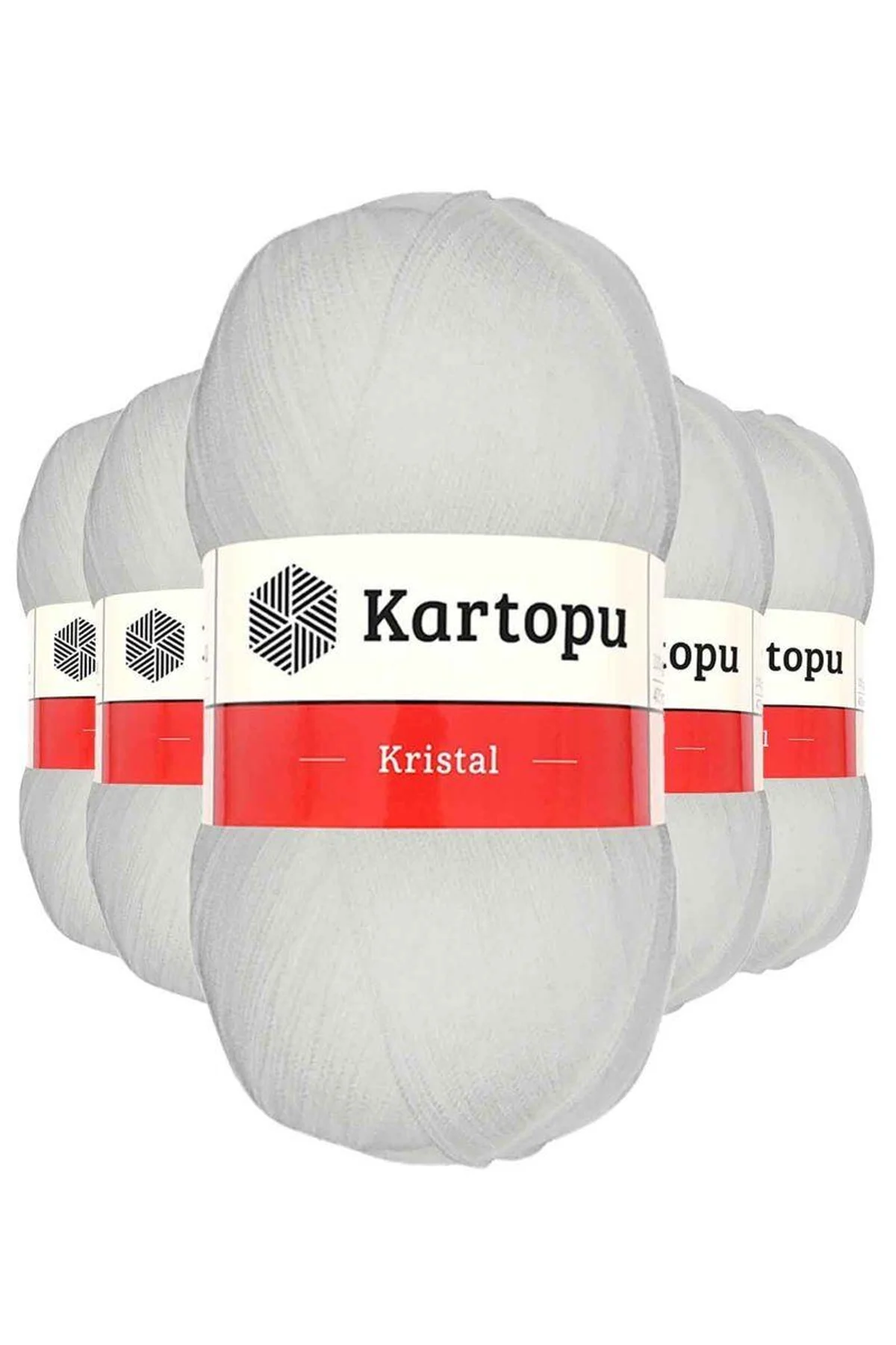 5 Adet Kristal Çift Katlı El Örgü Lif İpi Beyaz K010 - Just Cheap Store Görsel 2
