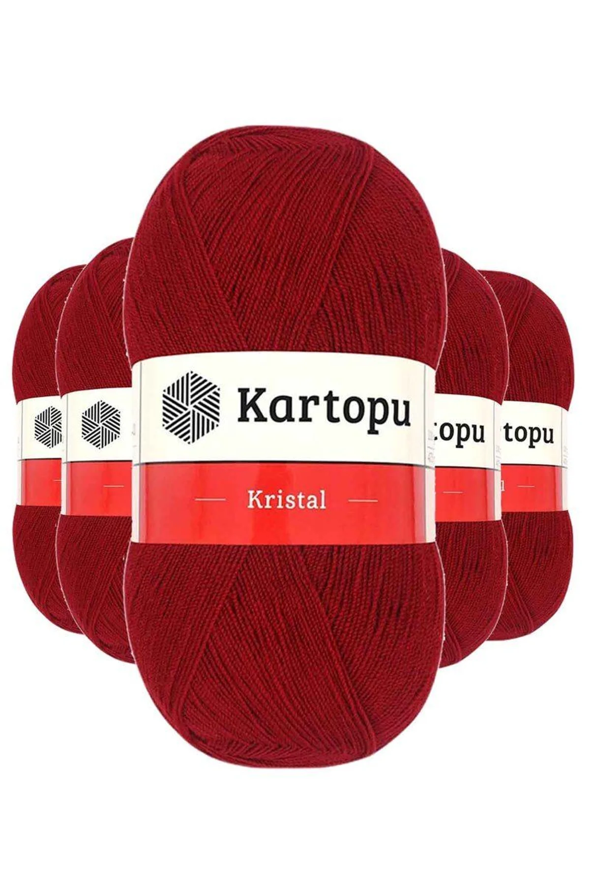 5 Adet Kristal Çift Katlı El Örgü Lif İpi Koyu Kırmızı K125 - Just Cheap Store Görsel 2