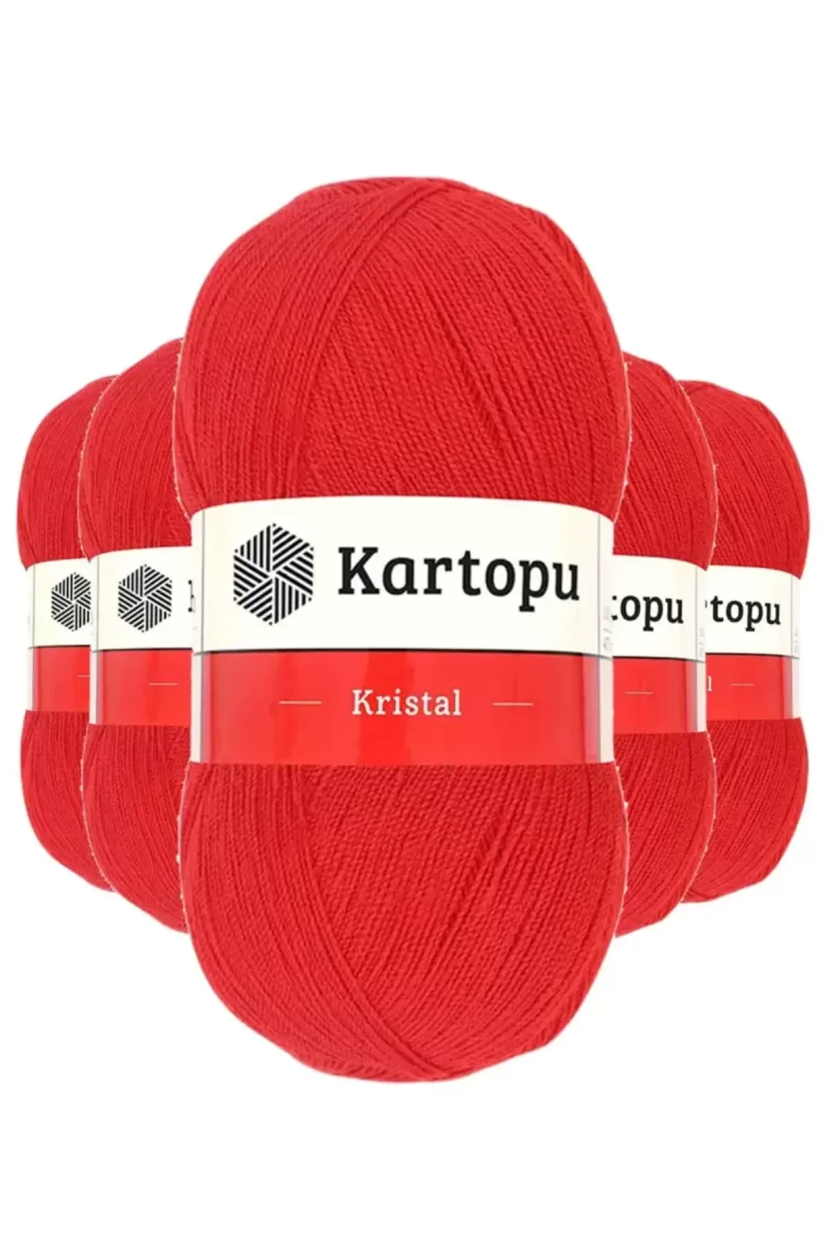 5 Adet Kristal Çift Katlı El Örgü Lif İpi Açık Kırmızı K160
