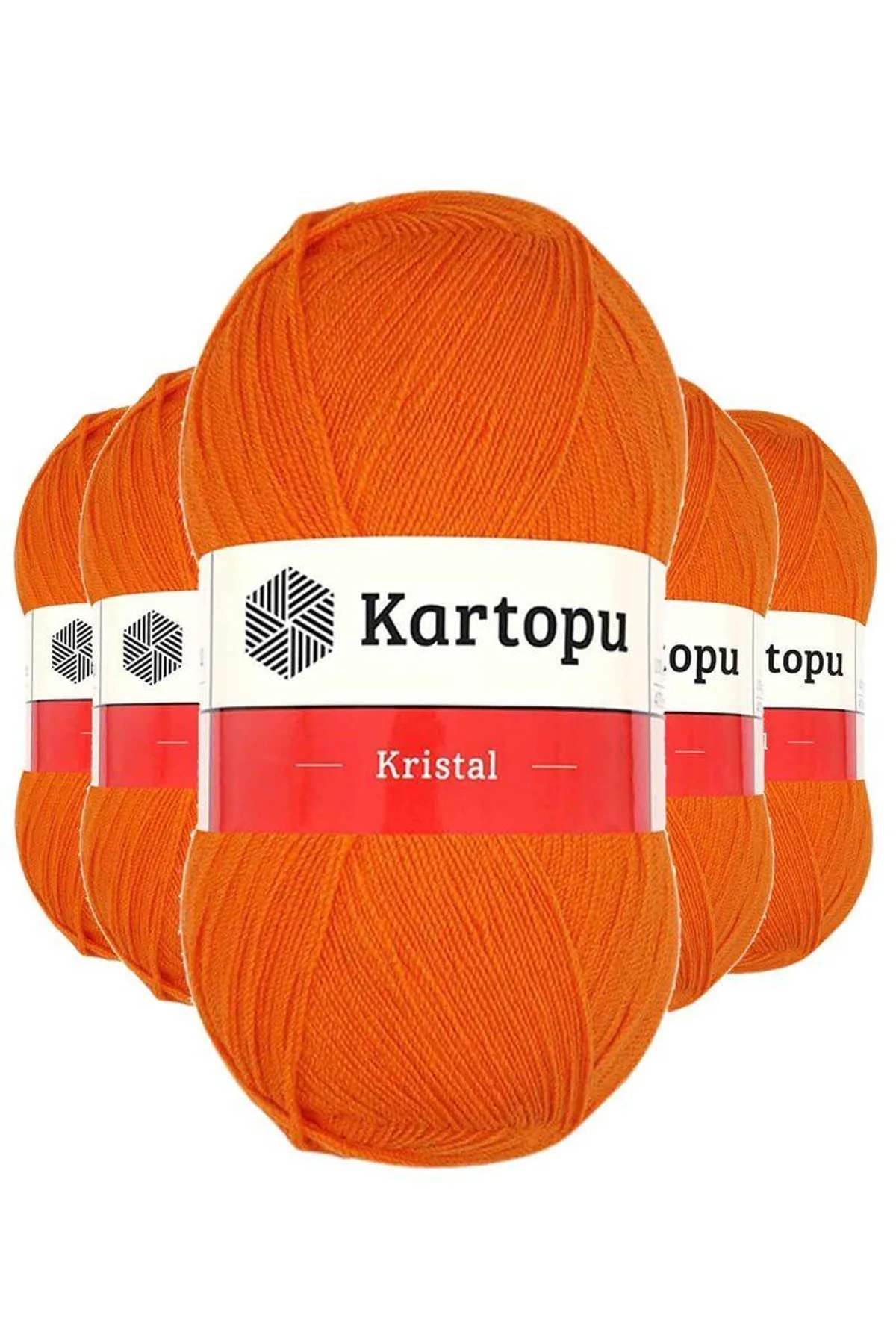 5 Adet Kristal Çift Katlı El Örgü Lif İpi Turuncu K210 - Just Cheap Store Görsel 2