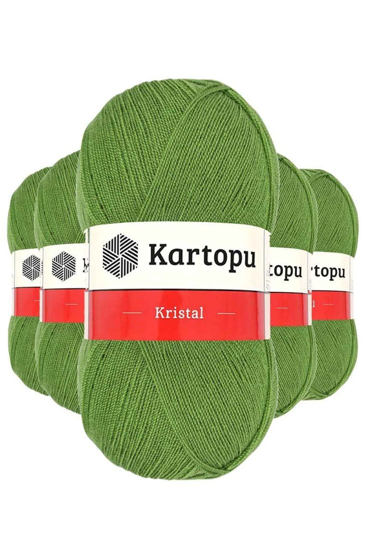 5 Adet Kristal Çift Katlı El Örgü Lif İpi Açık Yeşil K442 - Just Cheap Store Görsel 2