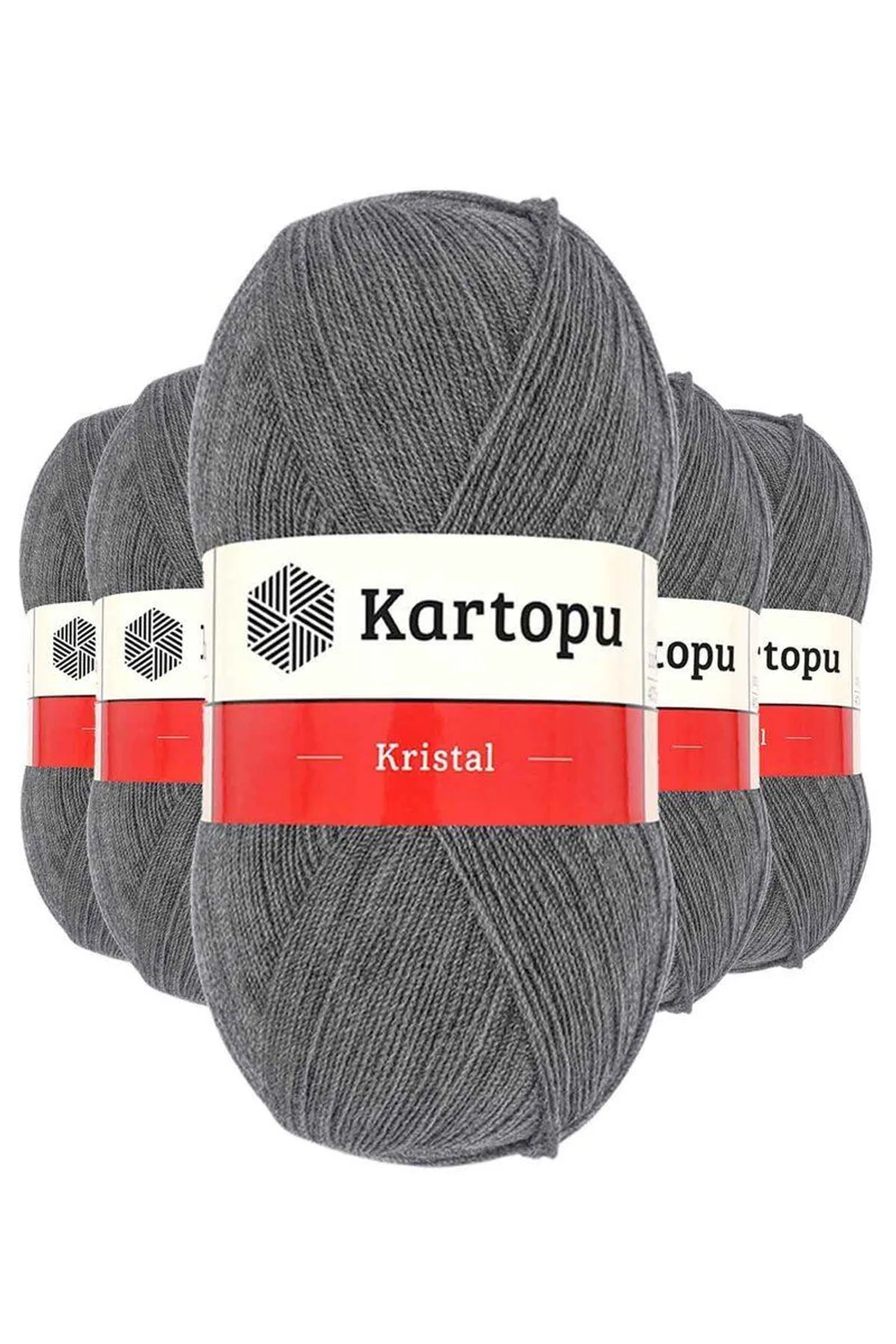 5 Adet Kristal Çift Katlı El Örgü Lif İpi Orta Gri K1002 - Just Cheap Store Görsel 2