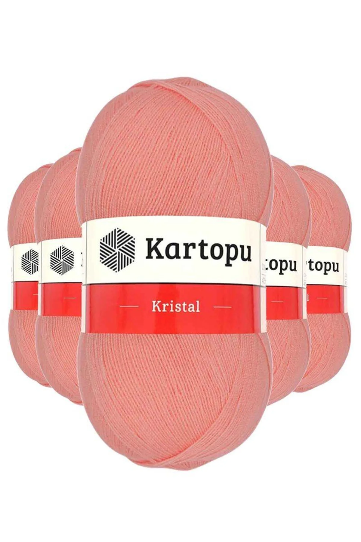 5 Adet Kristal Çift Katlı El Örgü Lif İpi Koyu Somon K1217 - Just Cheap Store Görsel 2
