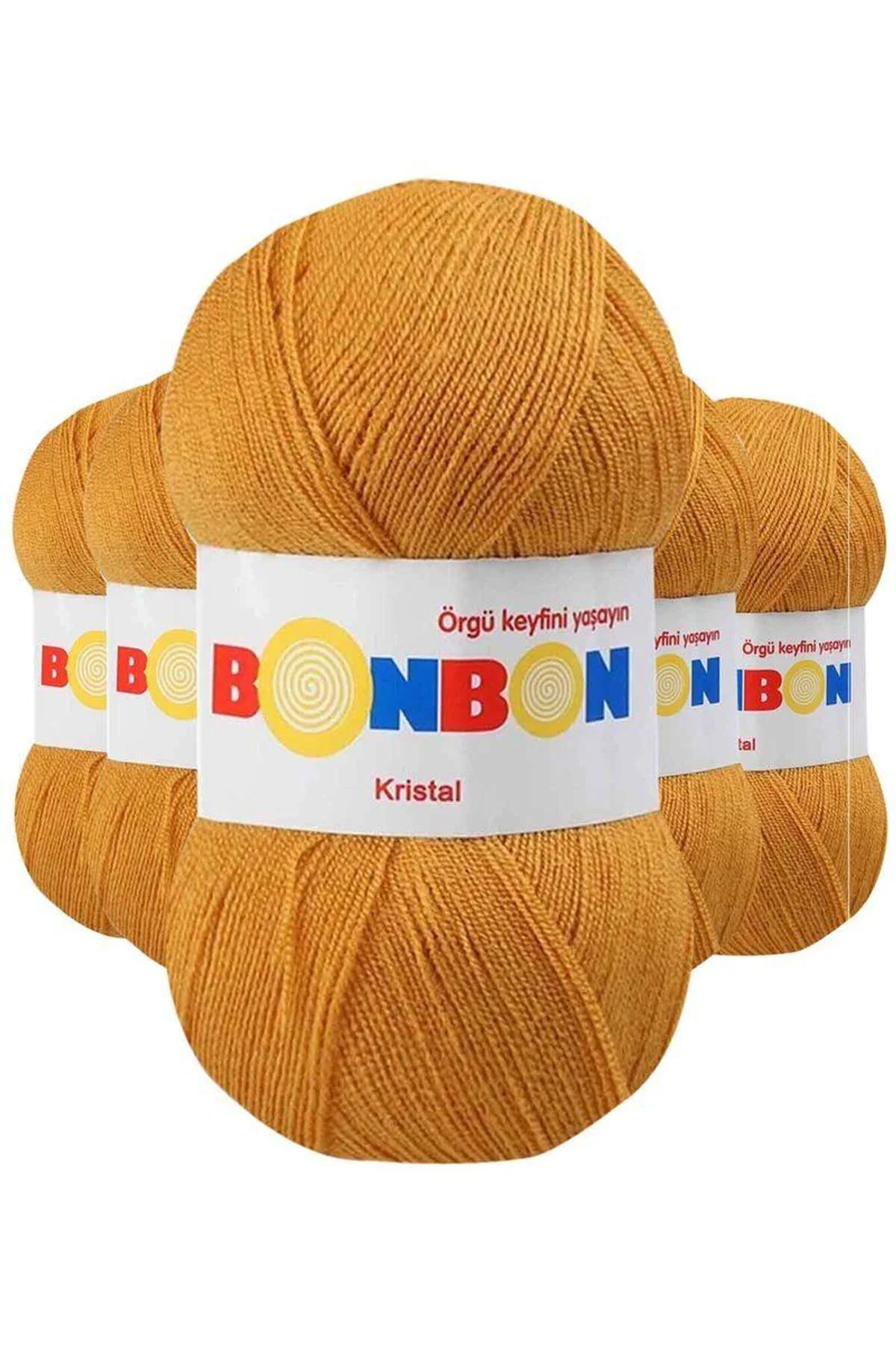 5 Adet Kristal El Örgü Lif İpi Hardal 98415 - Just Cheap Store Görsel 2