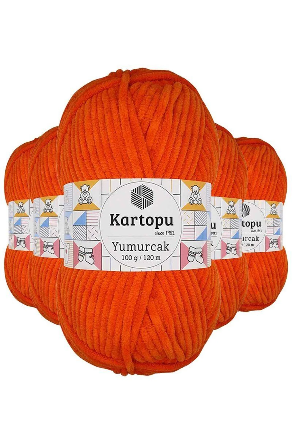 5 Adet Yumurcak Kadife El Örgü İpi Turuncu K205 - Just Cheap Store Görsel 2