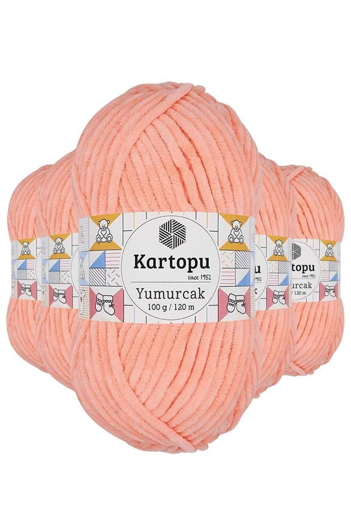 5 Adet Yumurcak Kadife El Örgü İpi Somon K218 - Just Cheap Store Görsel 2