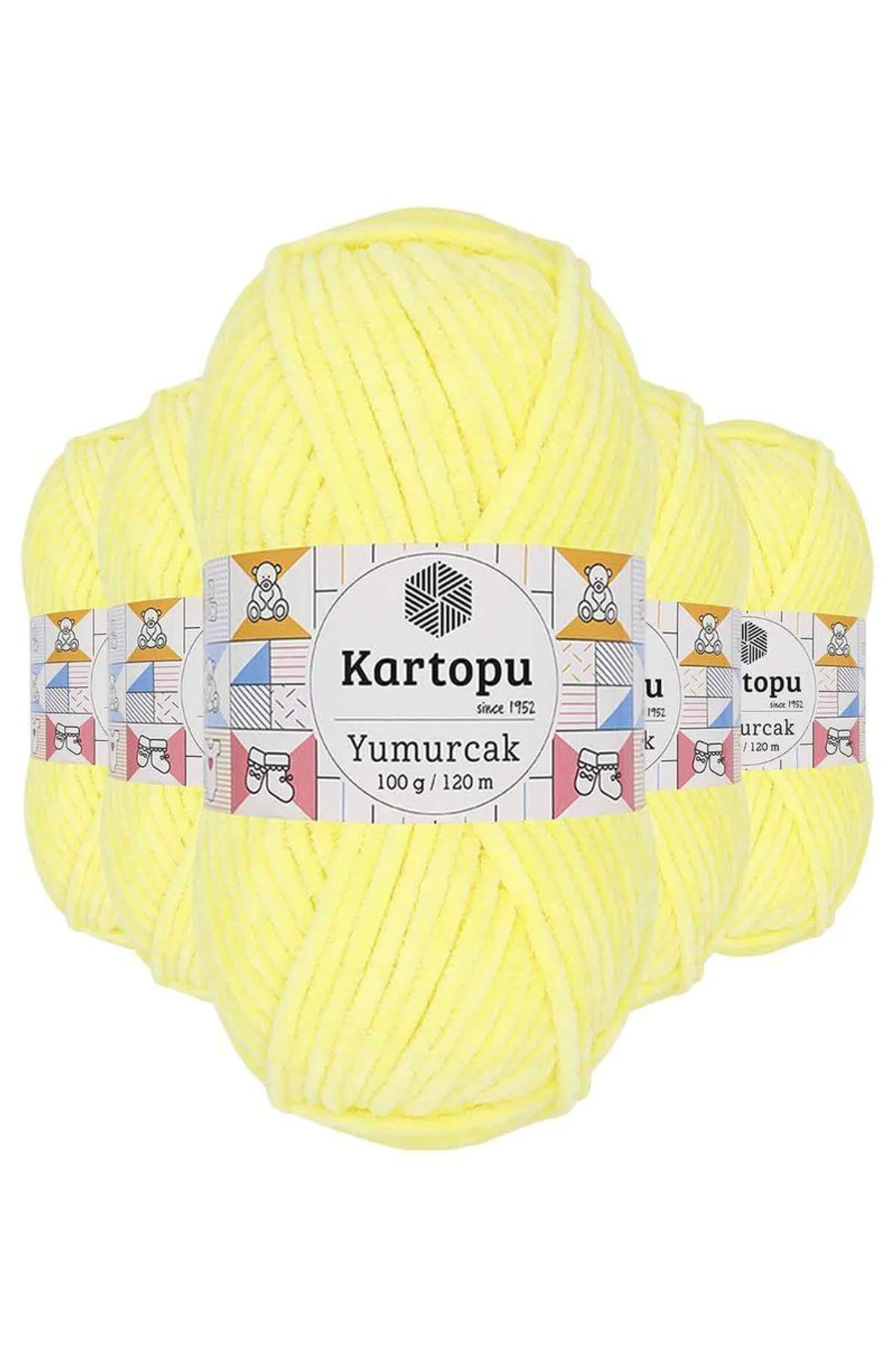 5 Adet Yumurcak Kadife El Örgü İpi Sarı K333 - Just Cheap Store Görsel 2