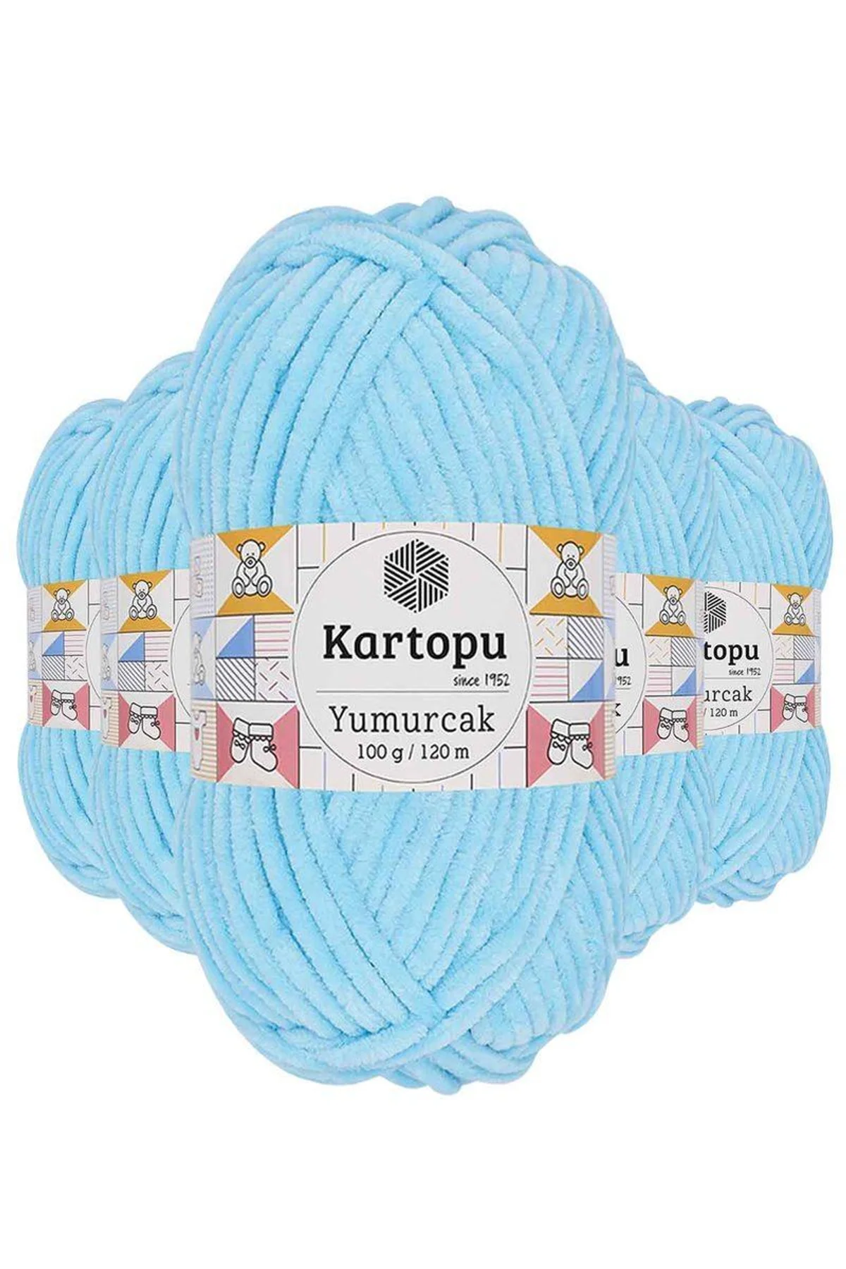 5 Adet Yumurcak Kadife El Örgü İpi Açık Turkuaz K516 - Just Cheap Store Görsel 2