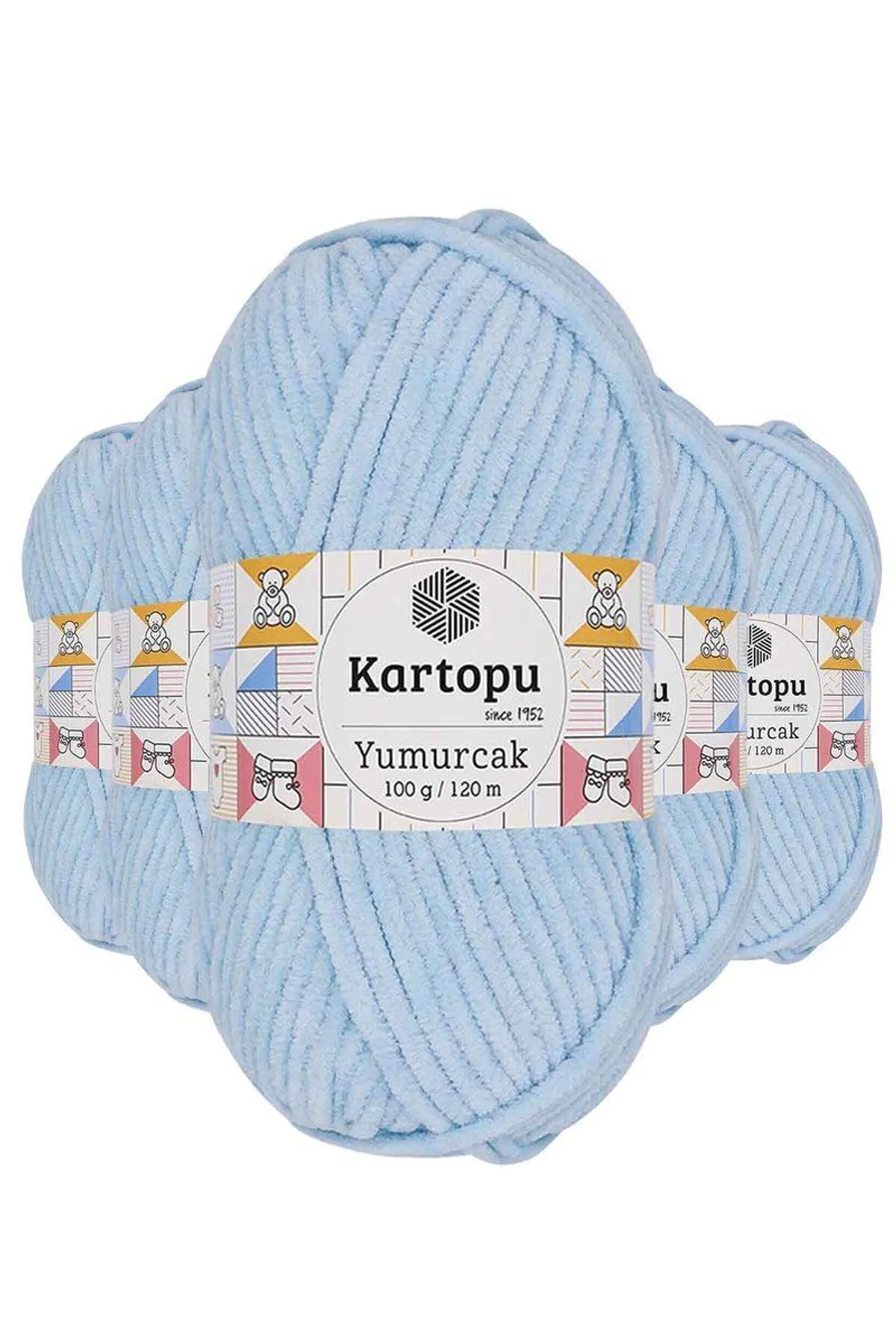 5 Adet Yumurcak Kadife El Örgü İpi Bebe Mavi K523 - Just Cheap Store Görsel 2