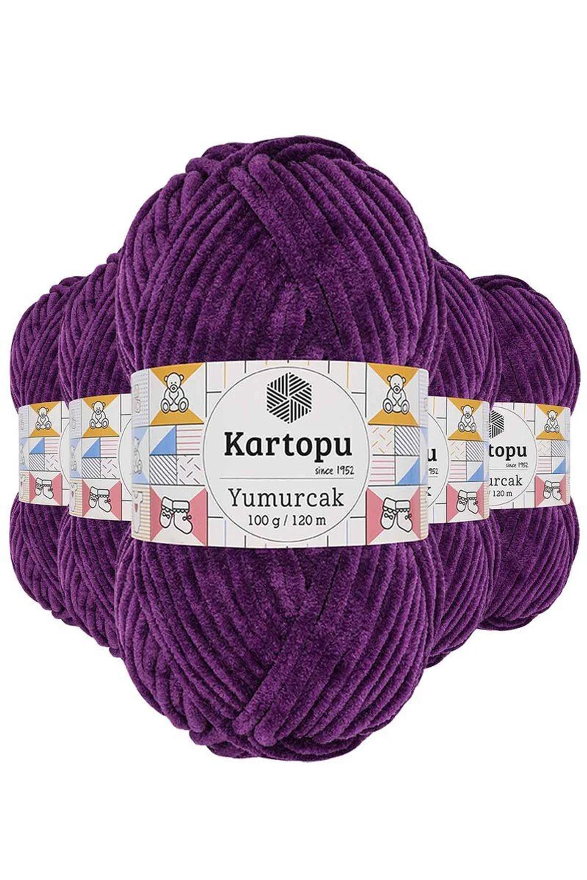 5 Adet Yumurcak Kadife El Örgü İpi Açık Mor K719 - Just Cheap Store Görsel 2