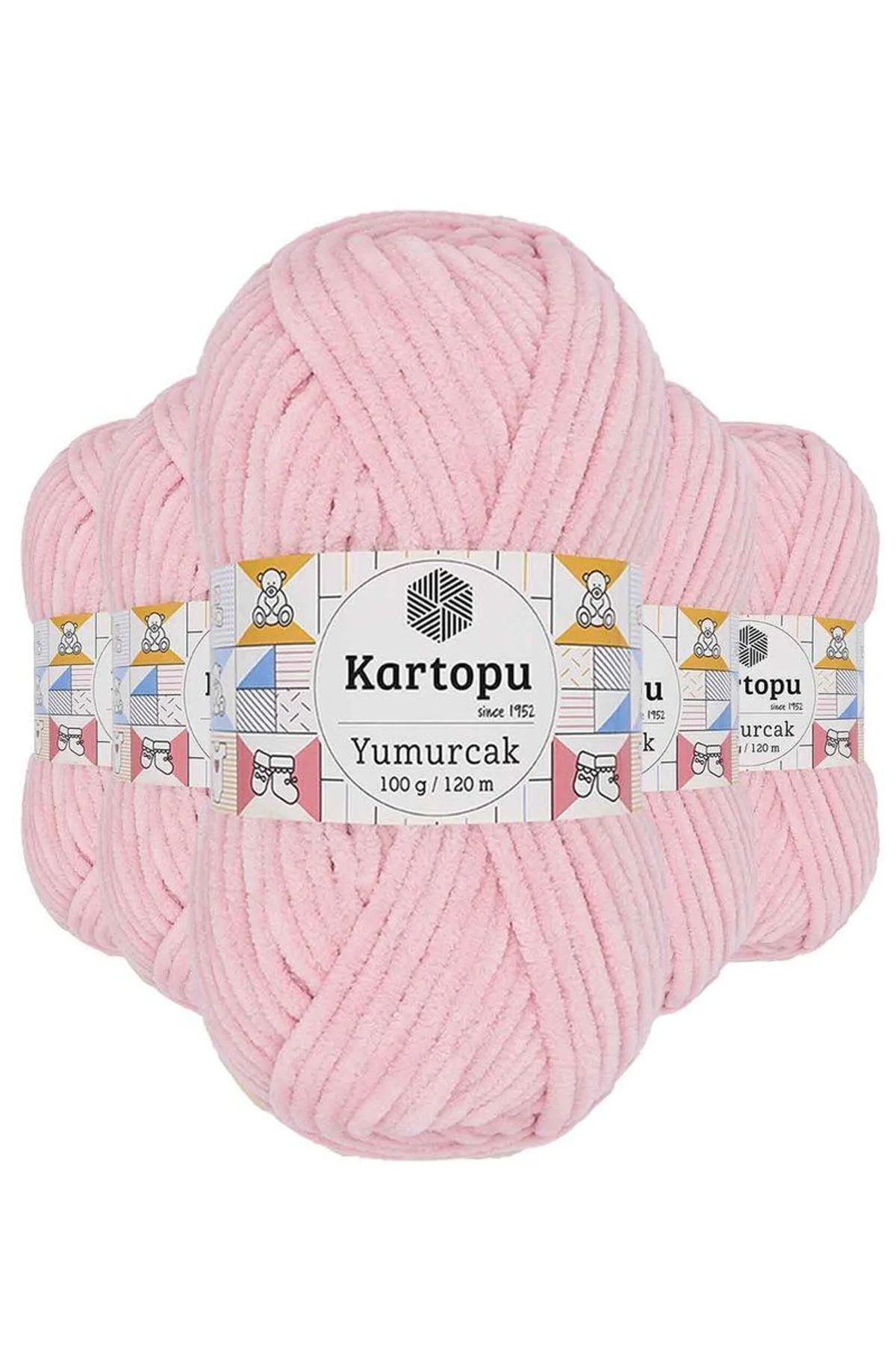 5 Adet Yumurcak Kadife El Örgü İpi Bebe Pembe K768 - Just Cheap Store Görsel 2