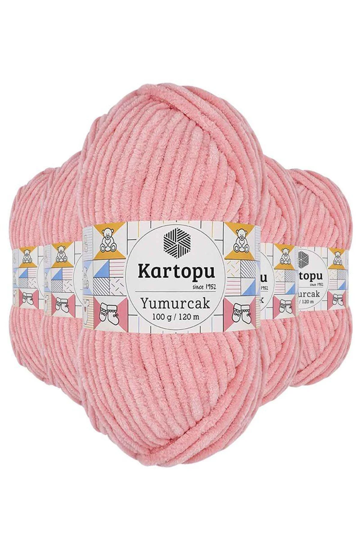 5 Adet Yumurcak Kadife El Örgü İpi Pudra K777 - Just Cheap Store Görsel 2
