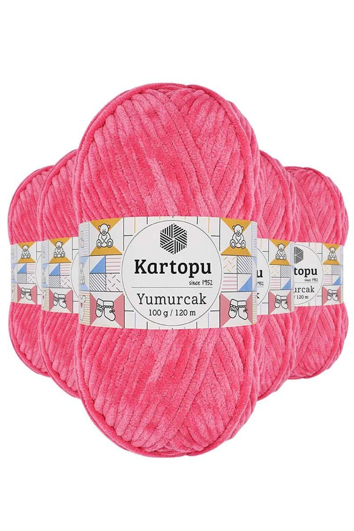 5 Adet Yumurcak Kadife El Örgü İpi Pembe K798 - Just Cheap Store Görsel 2