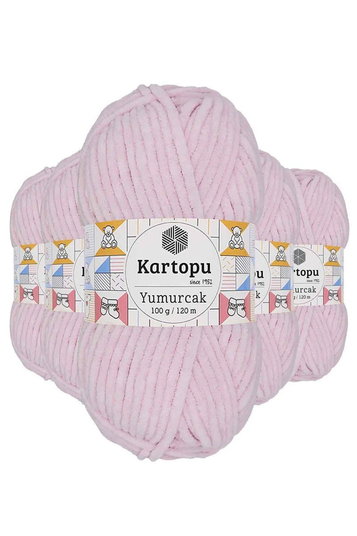 5 Adet Yumurcak Kadife El Örgü İpi Toz Pembe K1562 - Just Cheap Store Görsel 2