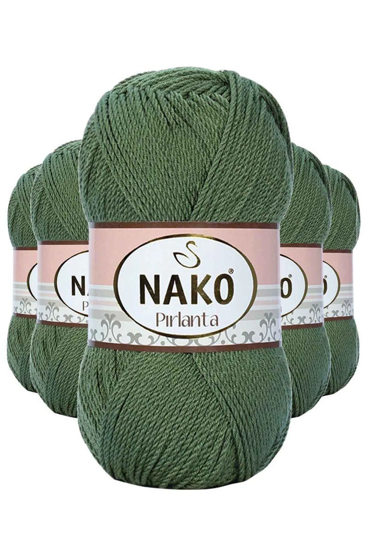 5 Adet Pırlanta Amigurumi El Örgü İpi Yünü Haki Yeşil 11253 - Just Cheap Store Görsel 2