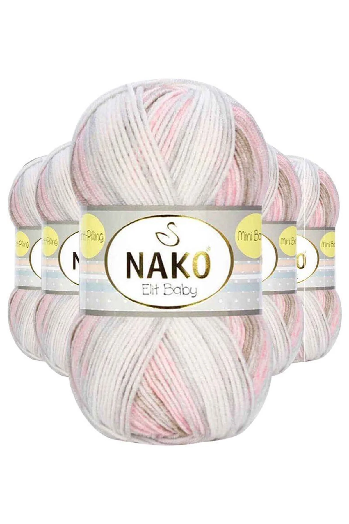 5 Adet Mini Batik Bebe El Örgü İpi Kahveli Pembe 32463 - Just Cheap Store Görsel 2