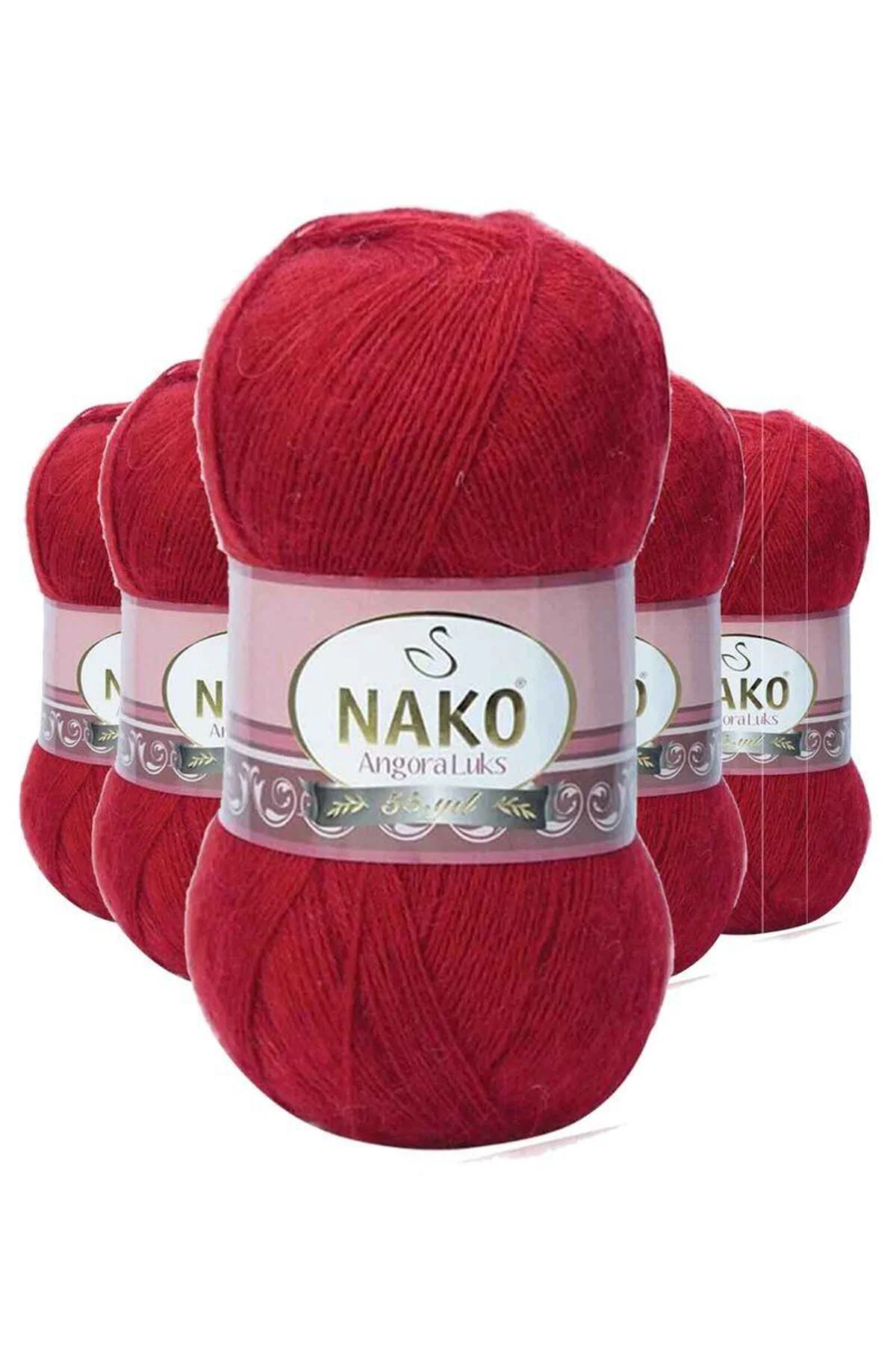 5 Adet Angora Lüks El Örgü İpi Koyu Kırmızı 1175 - Just Cheap Store Görsel 2