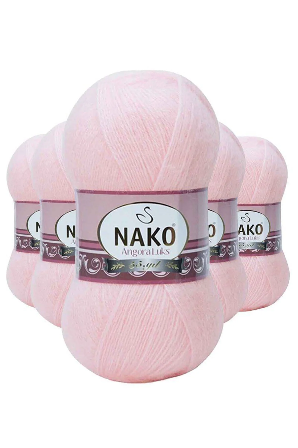 5 Adet Angora Lüks El Örgü İpi Pembe 11502 - Just Cheap Store Görsel 2