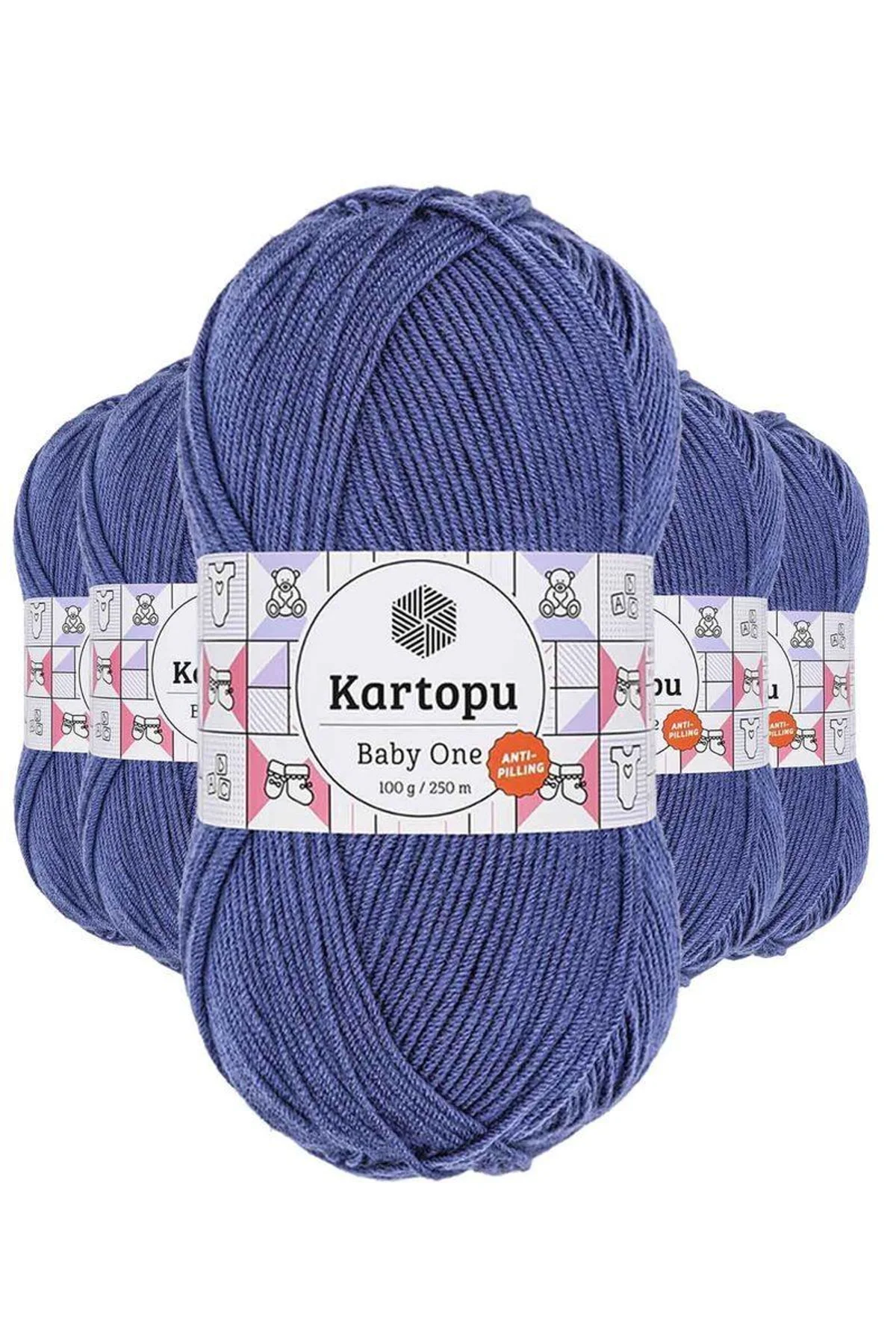 5 Adet Baby One Tüylenmeyen El Örgü İpi Yünü Açık Lacivert K604 - Just Cheap Store Görsel 2