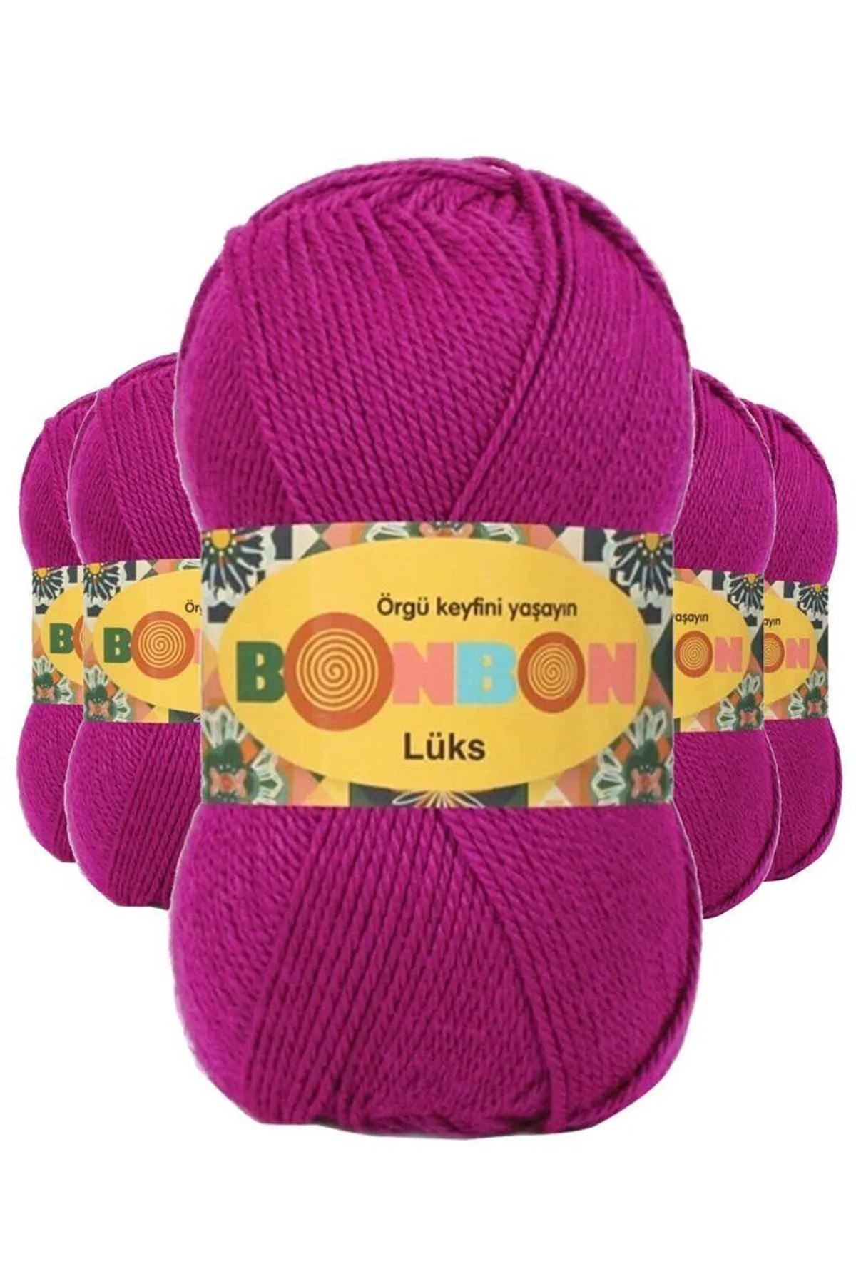 5 Adet Lüks Patik İpi Yünü Fuşya 98403 - Just Cheap Store Görsel 2