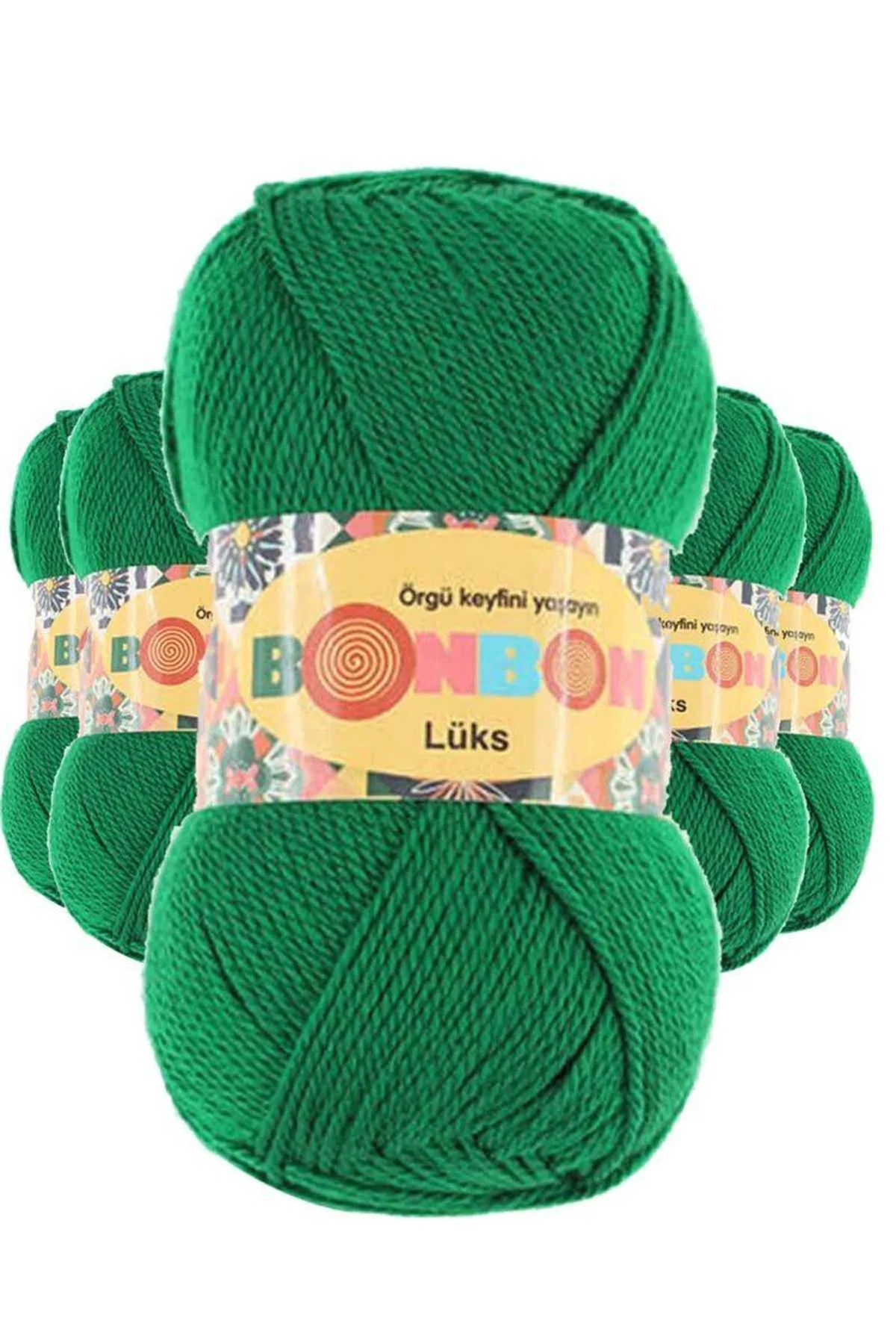 5 Adet Lüks Patik İpi Yünü Canlı Yeşil 98596 - Just Cheap Store Görsel 2
