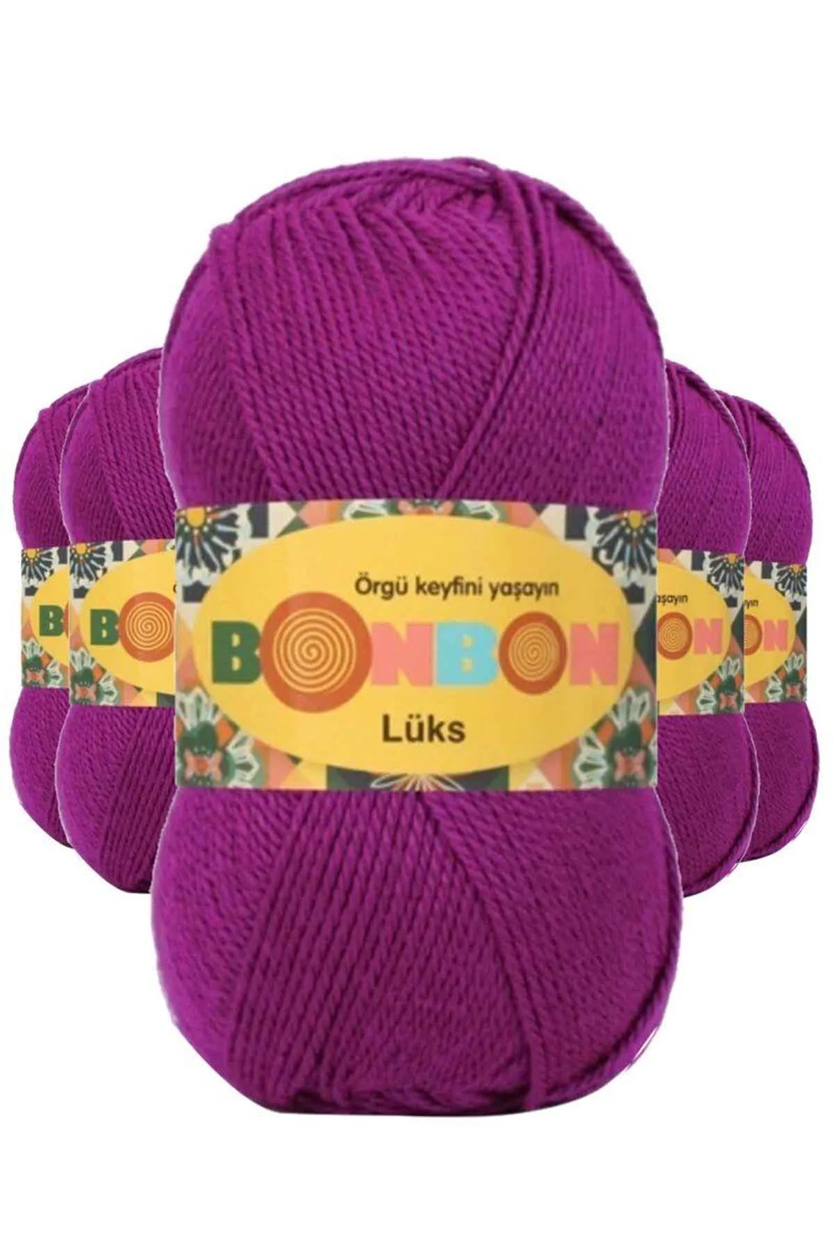 5 Adet Lüks Patik İpi Yünü Koyu Fuşya 98677 - Just Cheap Store Görsel 2