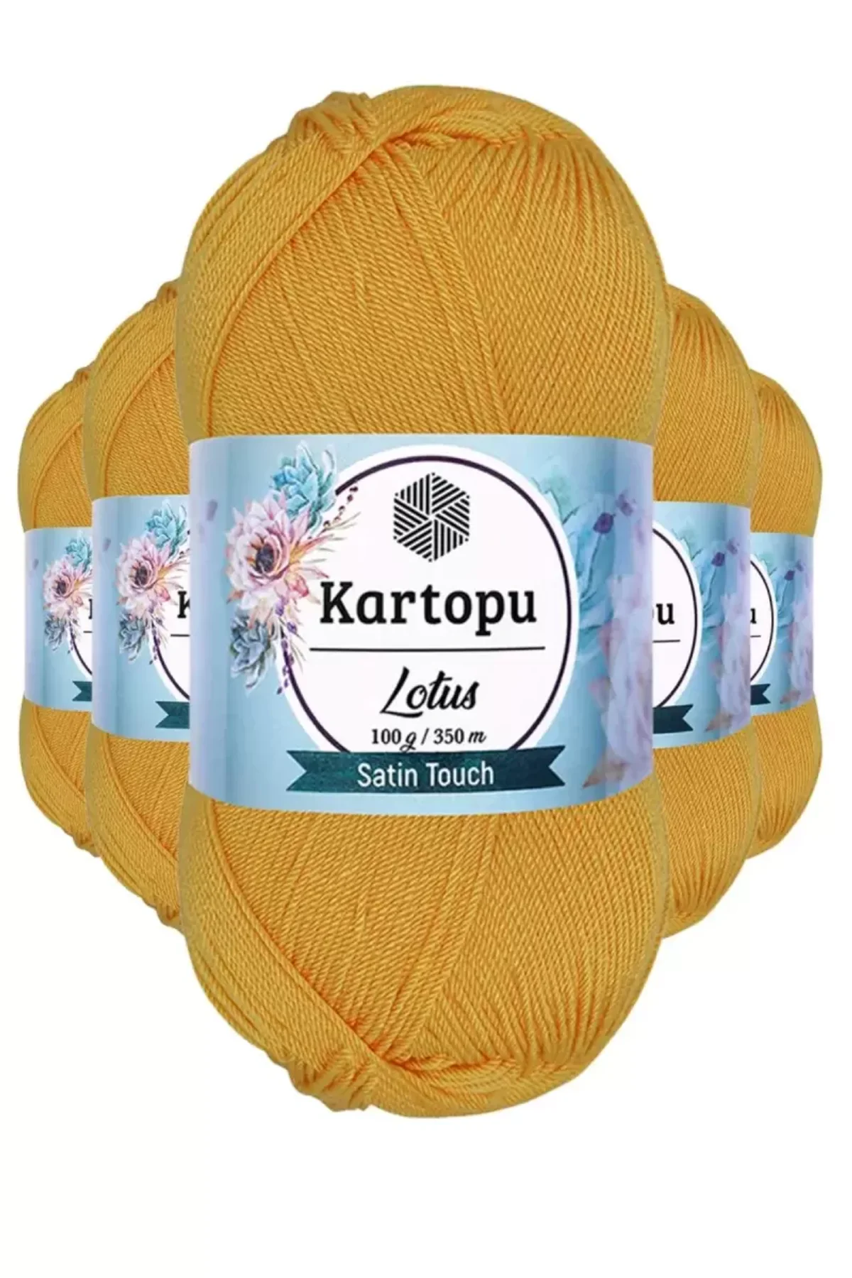 5 Adet Lotus Bikini Büstiyer Bluz Örgü İpi K318 Koyu Sarı