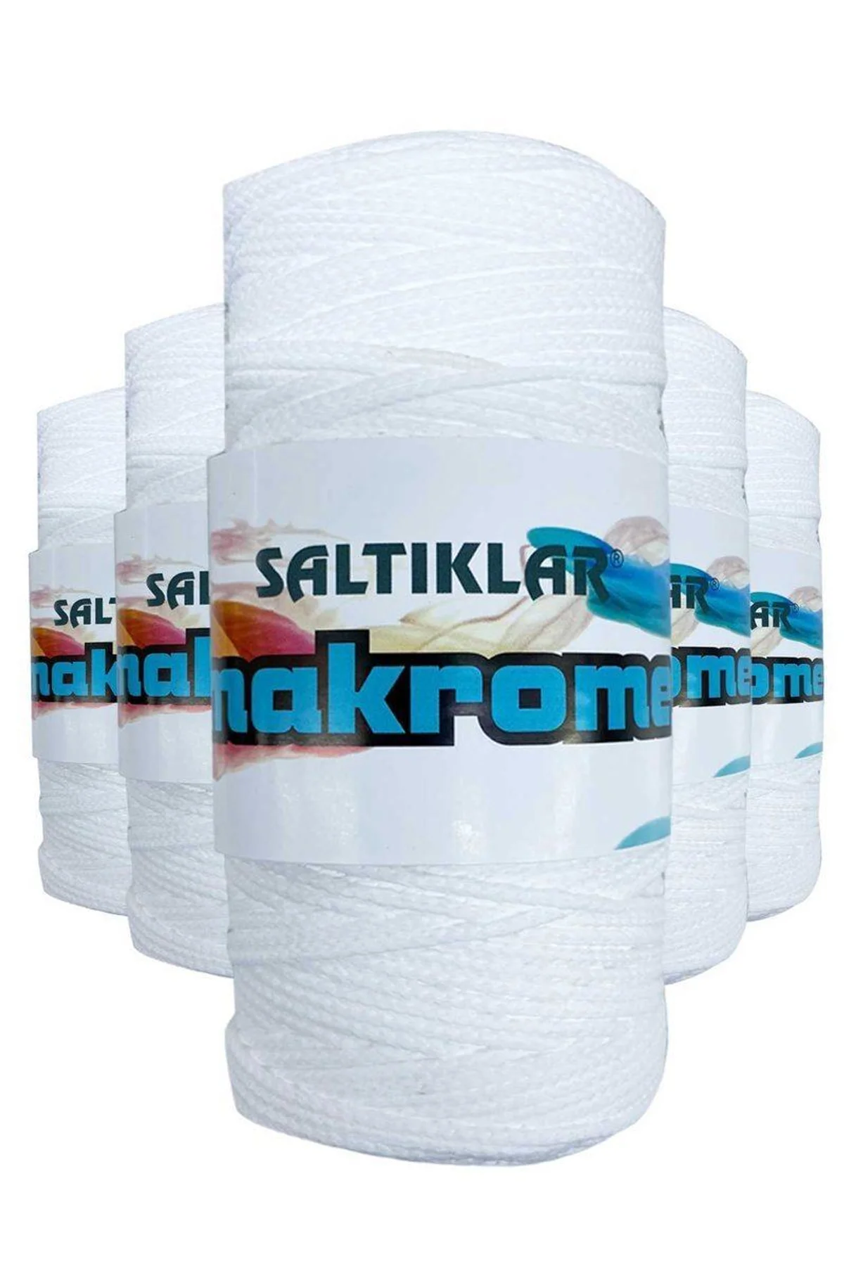5 Adet Polyester Makrome İpi 10 Kar Beyaz 100 gr - Just Cheap Store Görsel 2