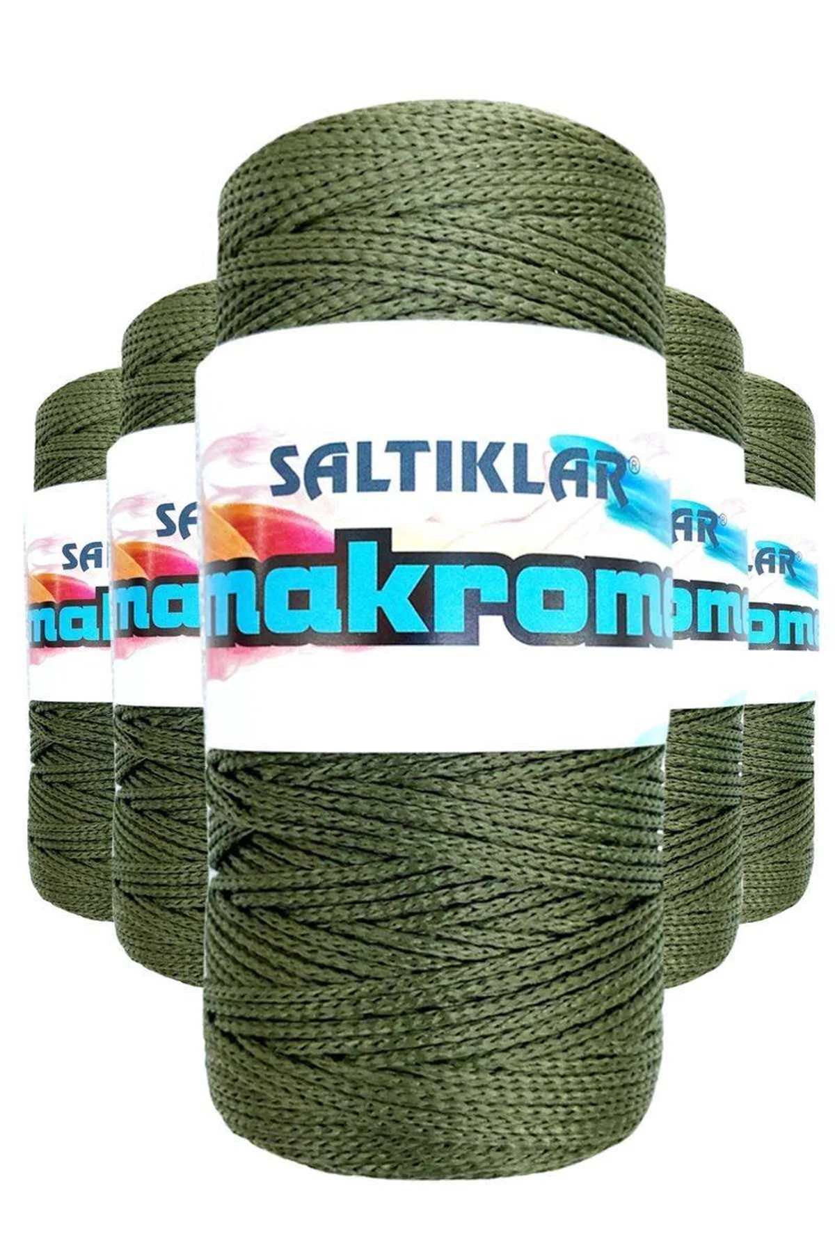 5 Adet Polyester Makrome İpi 2860 Haki Yeşil 100 gr - Just Cheap Store Görsel 2