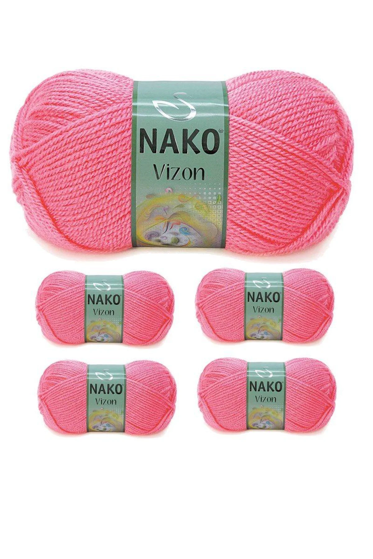5 Adet Vizon Premium Akrilik El Örgü İpi Yünü Renk No:236 Gül Pembe - Just Cheap Store Görsel 3