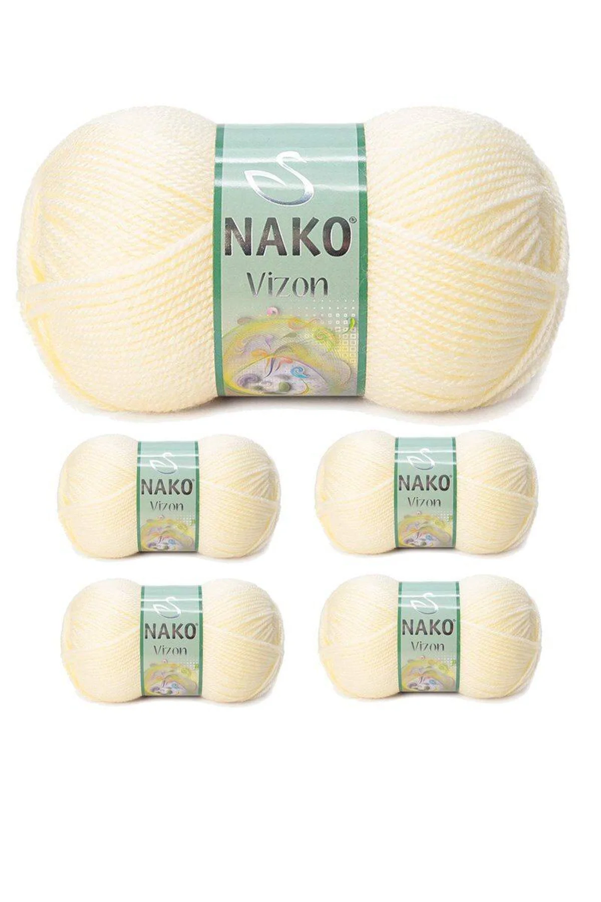 5 Adet Vizon Premium Akrilik El Örgü İpi Yünü Renk No:256 Krem - Just Cheap Store Görsel 3