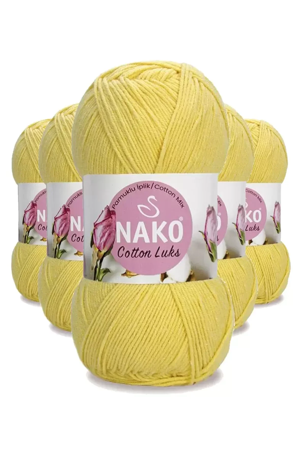 5 Adet Cotton Lüks Yelek Tunik Kazak Bluz Hırka İpi Yünü Açık Sarı 97554