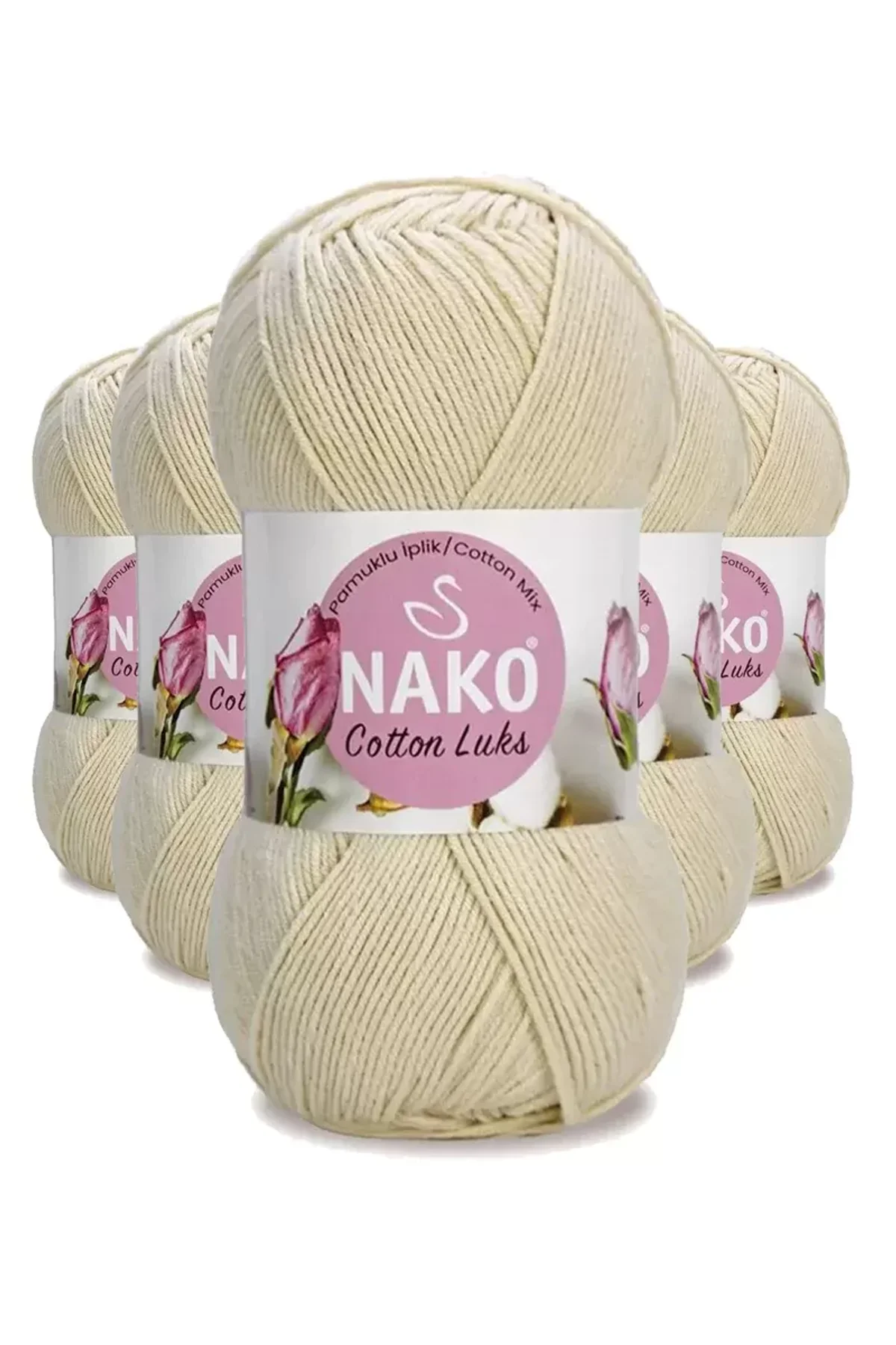 5 Adet Cotton Lüks Yelek Tunik Kazak Bluz Hırka İpi Yünü Açık Bej 97543