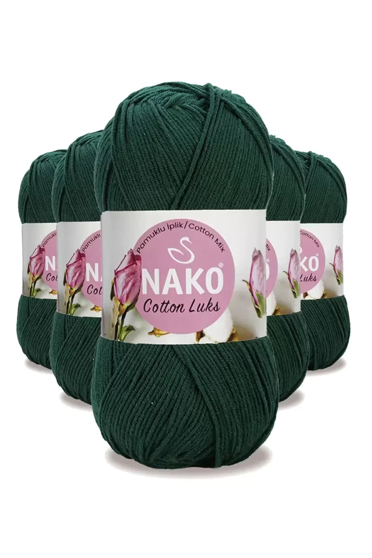 5 Adet Cotton Lüks Yelek Tunik Kazak Bluz Hırka İpi Yünü Koyu Yeşil 97580