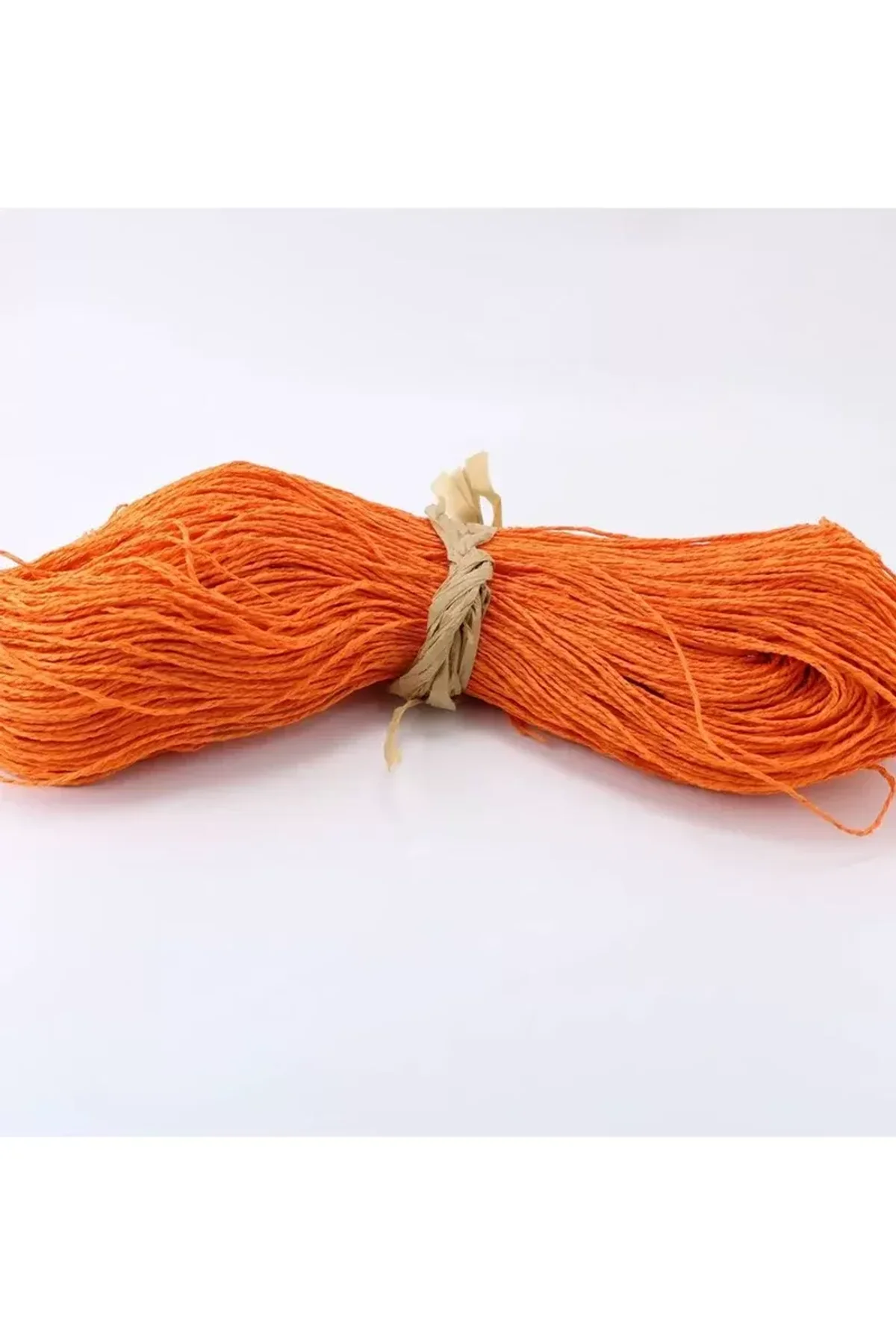 Turuncu Renk Çile Kağıt İp Çanta Ipi Supla Ipi No:65 - (550-600 gr)