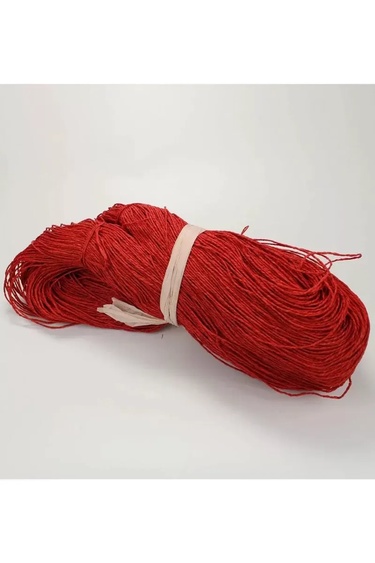 Kırmızı Renk Çile Kağıt İp Çanta Ipi Supla Ipi No:78 - (550-600 gr)