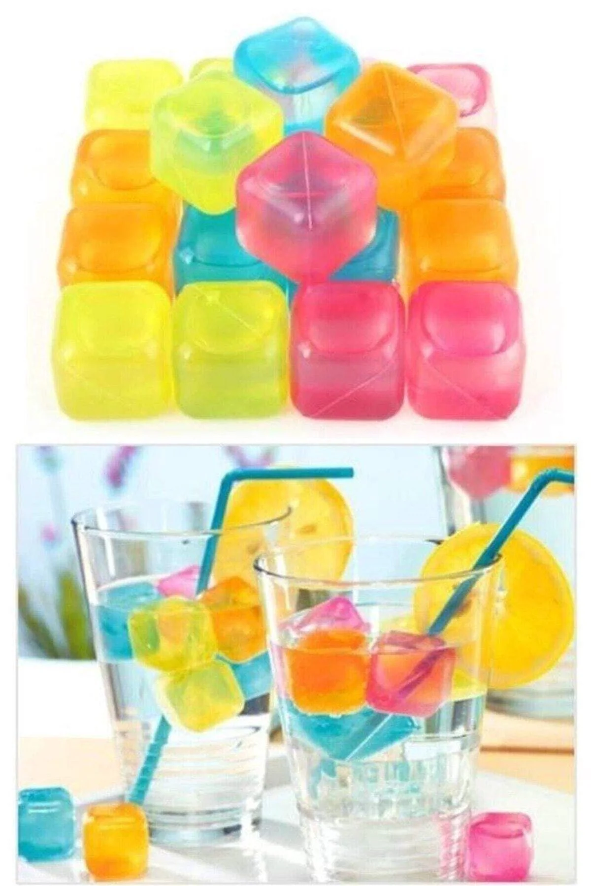 Renkli Buz Küpleri Tükenmez Serinletici Buz Küpleri 20 Adet - Just Cheap Store Görsel 3
