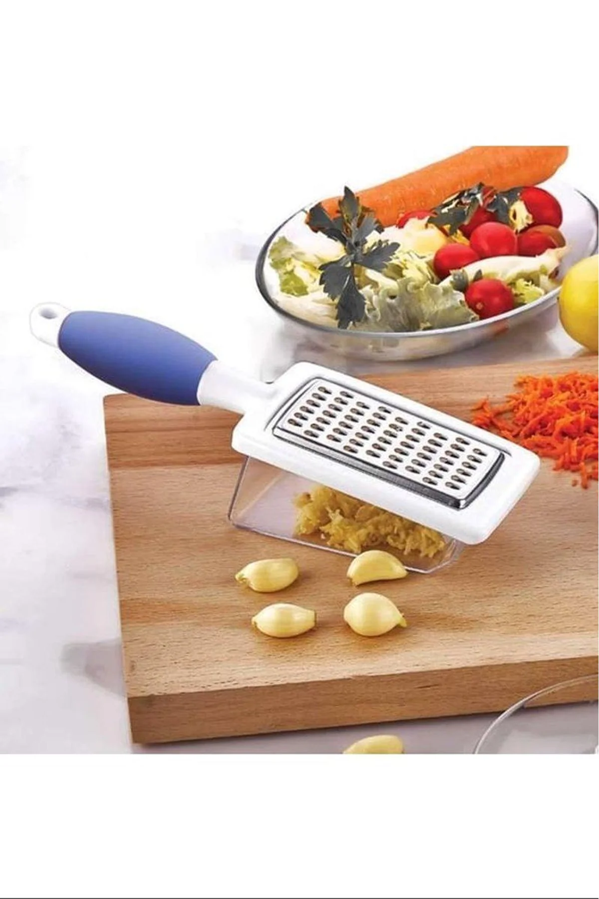 Hazneli Rende Saplı Çift Yönlü Sarımsak Peynir Meyve Sebze El Rendesi Royaleks FR-166 - Just Cheap Store Görsel 4