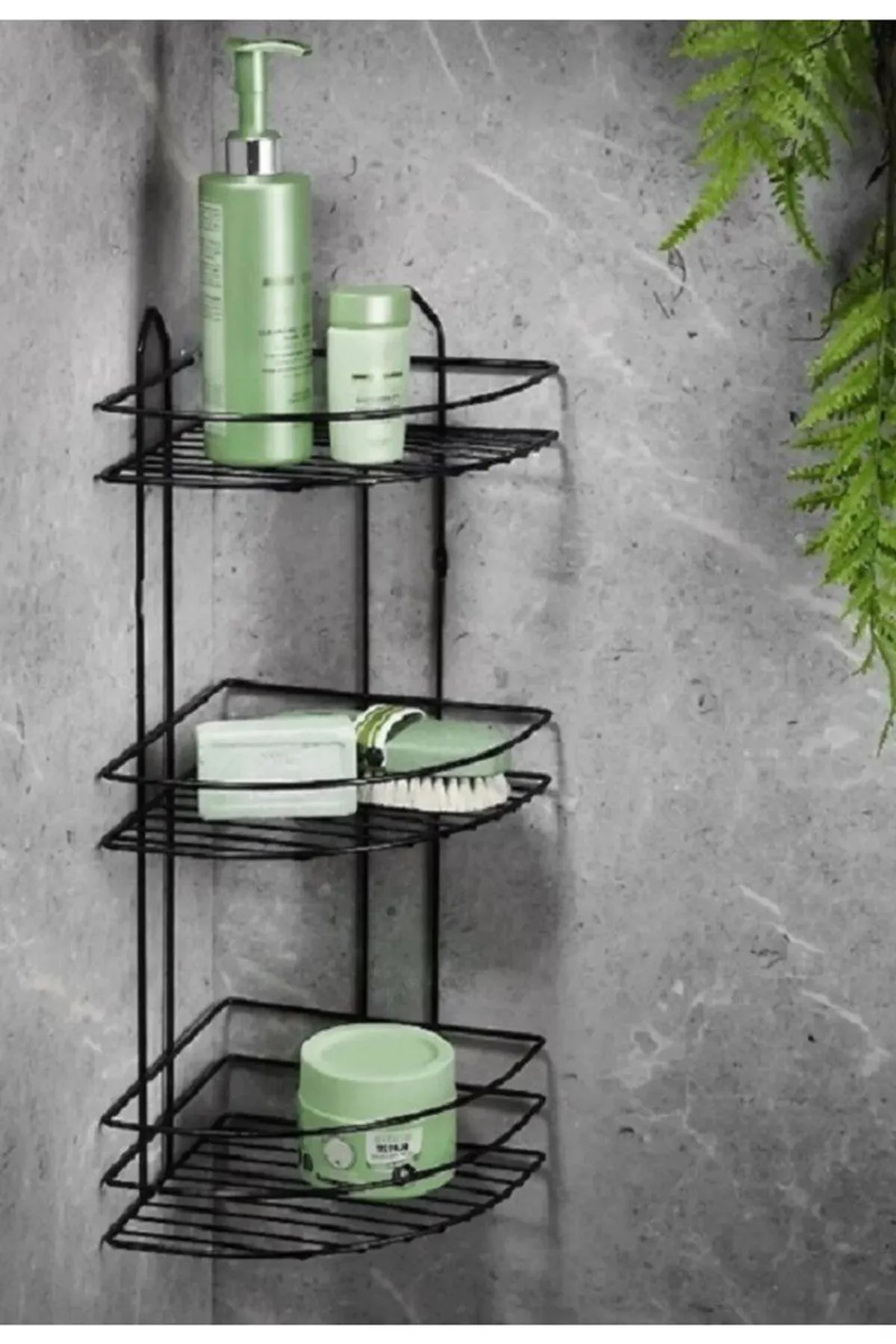 Köşelik Banyo 3 Raflı Siyah Metal Royaleks-56574 - Just Cheap Store Görsel 3