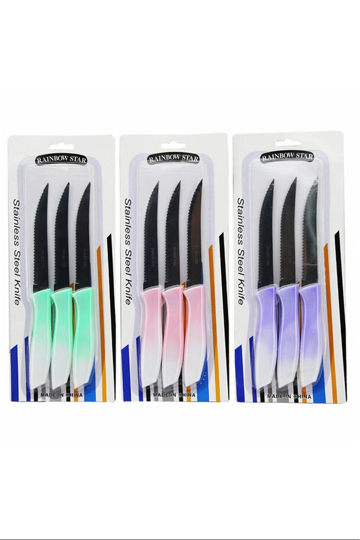 3'lü Tırtıklı Meyve Bıçağı 1 Adet Royaleks-CLKN-1869 - Just Cheap Store Görsel 2