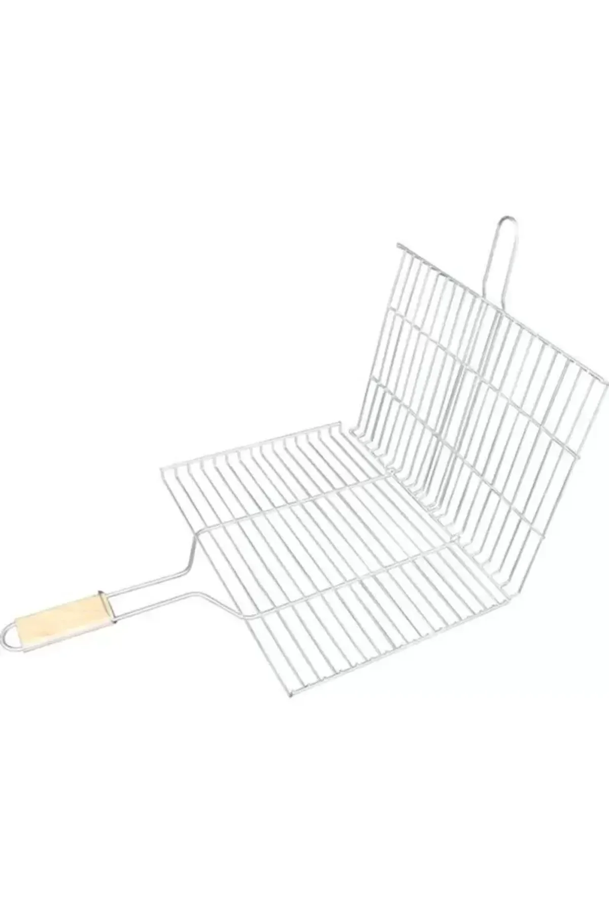 Ahşap Saplı Mangal Izgarası Galvanizli Paslanmaz Kafes Demir 25 x 40 cm - Just Cheap Store Görsel 3