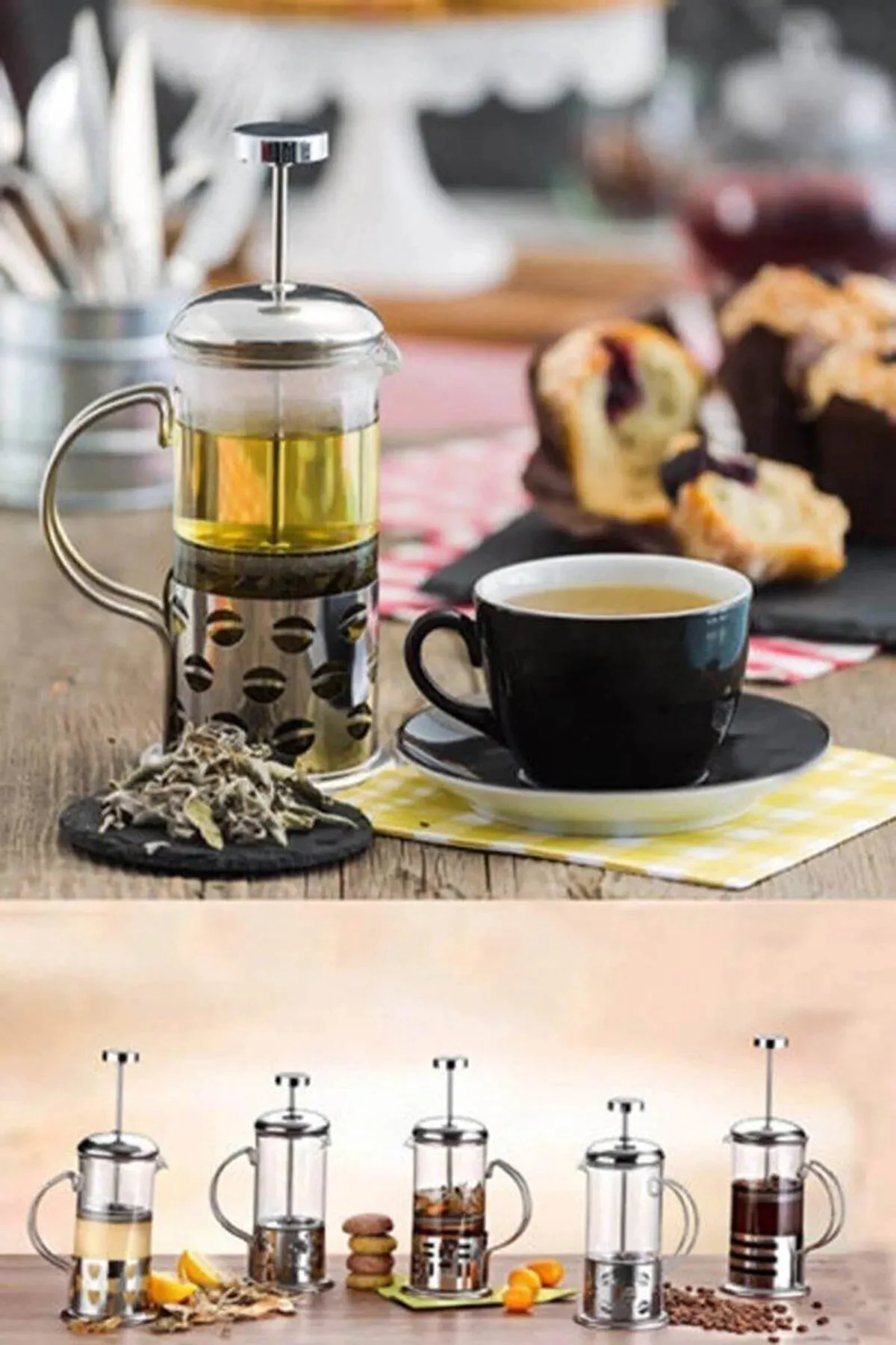 New Life 350ml Çelik French Press Bitki Demleme Bardağı Bls Fp 350 - Just Cheap Store Görsel 2