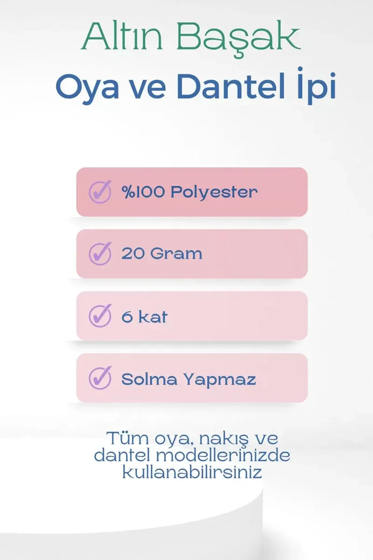 Altınbaşak Oya ve Dantel İpi 20 gr - Royaleks - No: KREM - Just Cheap Store Görsel 2