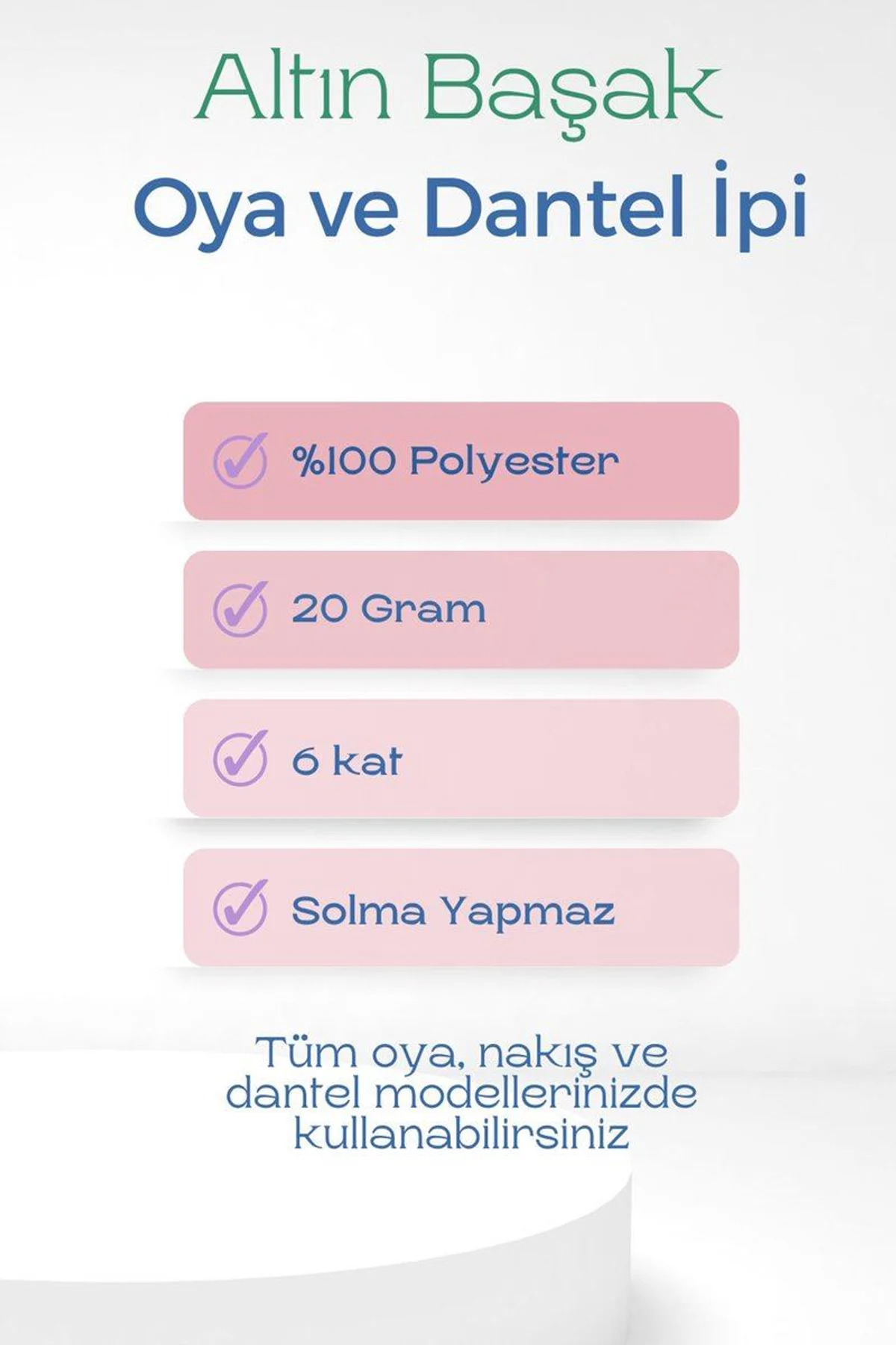 Altınbaşak Oya ve Dantel İpi 20 gr - Royaleks - No: KREM - Just Cheap Store Görsel 4