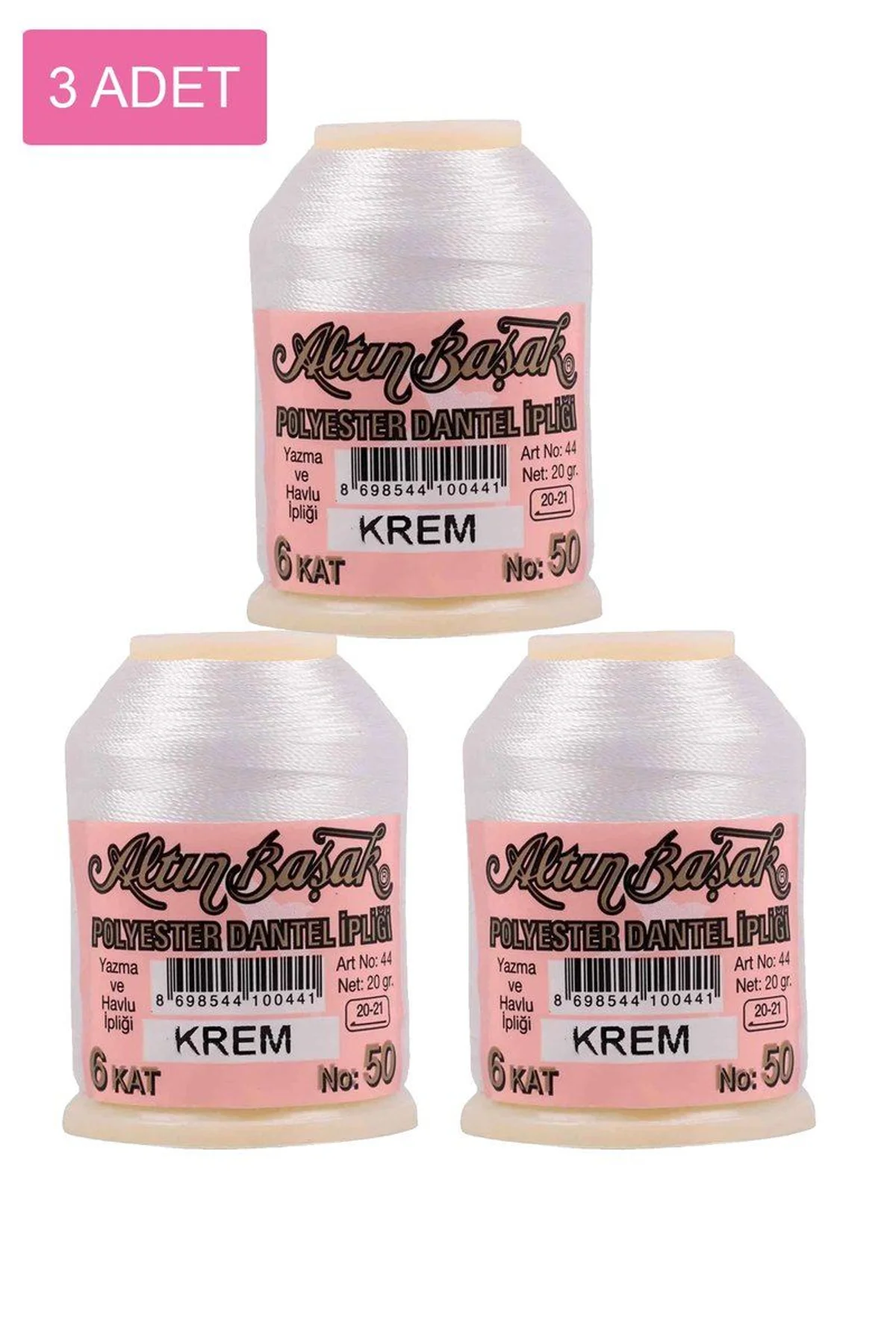 3 Adet Altınbaşak Oya ve Dantel İpi 20 gr - Royaleks - No: KREM - Just Cheap Store Görsel 4