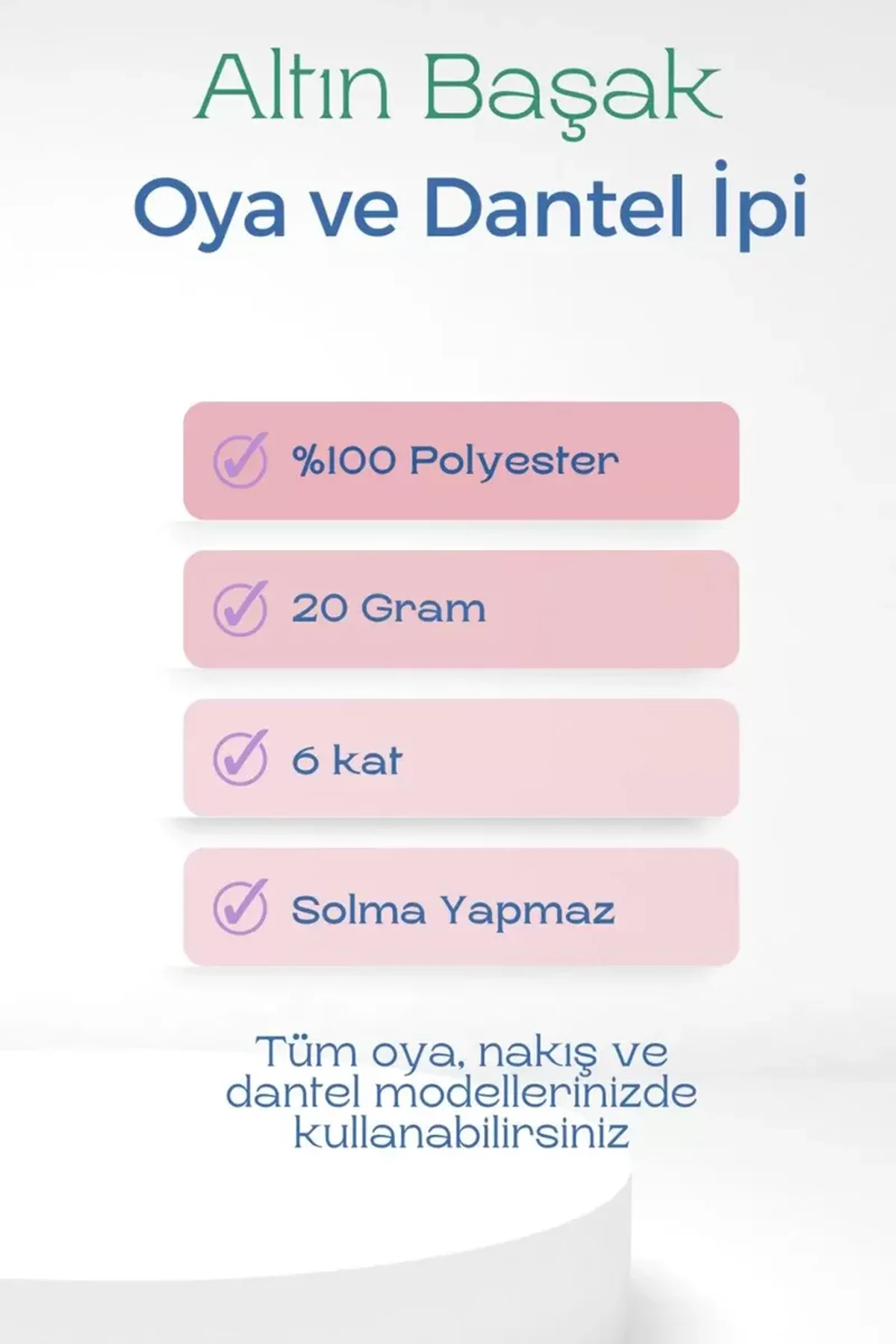 3 Adet Altınbaşak Oya ve Dantel İpi 20 gr - Royaleks - No: KREM - 790 - 430 - Just Cheap Store Görsel 2