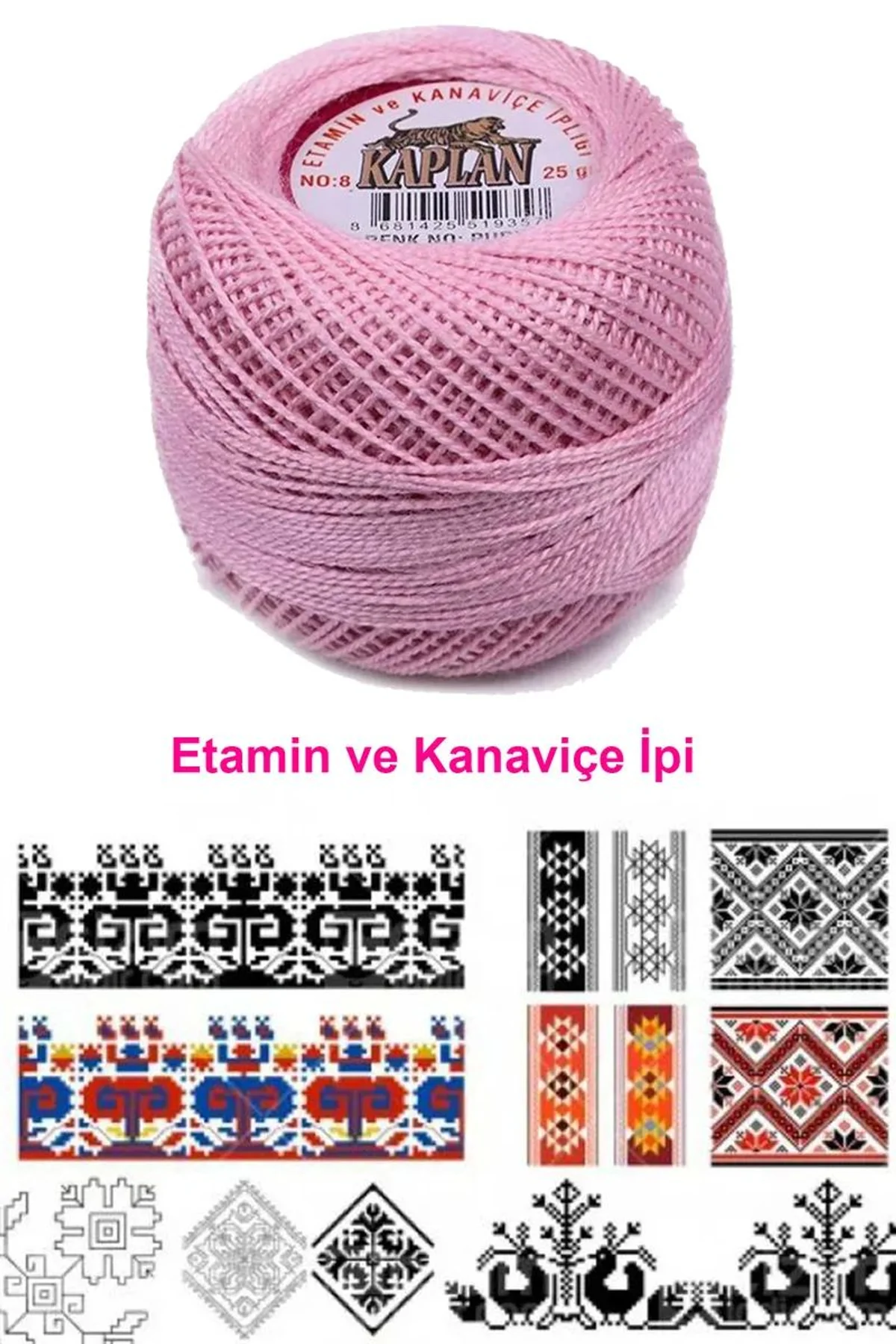 Kaplan Etamin Ve Kanaviçe İpi 8 No Kod/Renk: PUDRA - Royaleks - Just Cheap Store Görsel 4