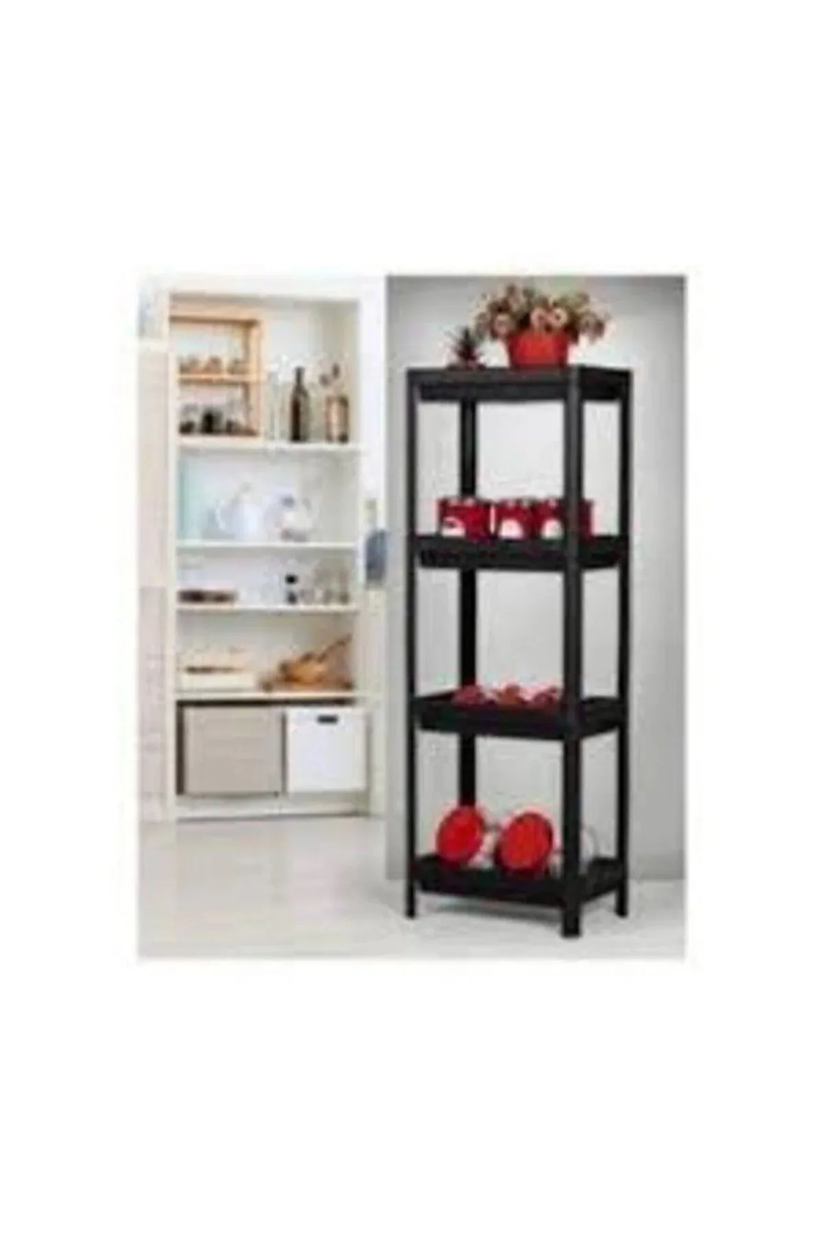 Shelf Unit Raf Ünitesi Siyah Renk 4 Katlı Royaleks-81414 - Just Cheap Store Görsel 3