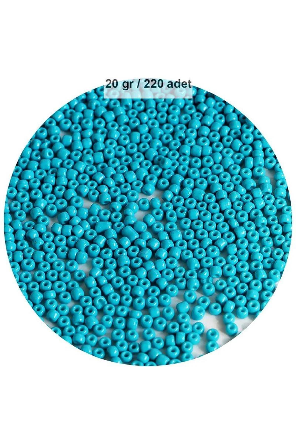 Turquaz Mavi Renk 4 mm Yaklaşık 220 adet/20 gram Cam Boncuk Oya Yazma Bileklik ve Kolye - Just Cheap Store Görsel 5