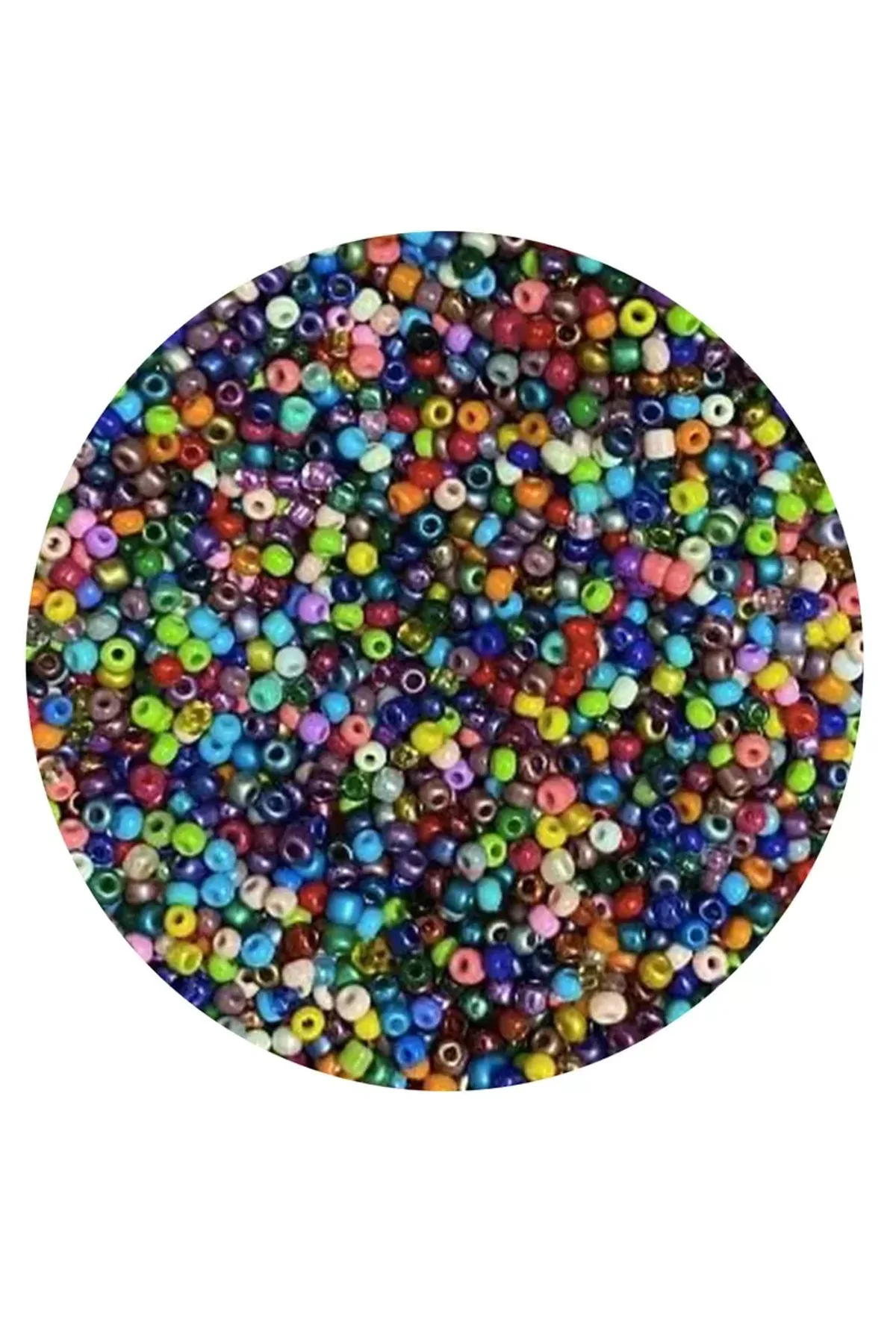 Karışık Renk 4 mm Yaklaşık 220 adet/20 gram Cam Boncuk Oya Yazma Bileklik ve Kolye - Just Cheap Store Görsel 2